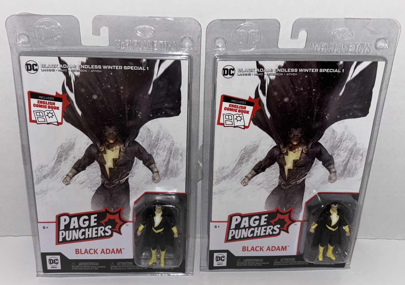 Photo 1 of NEW 2-PACK MCFARLANE TOYS DC DIRECT PAGE PUNCHERS “BLACK ADAM” INCLUDES COMIC BOOK “BLACK ADAM: ENDLESS WINTER SPECIAL 1