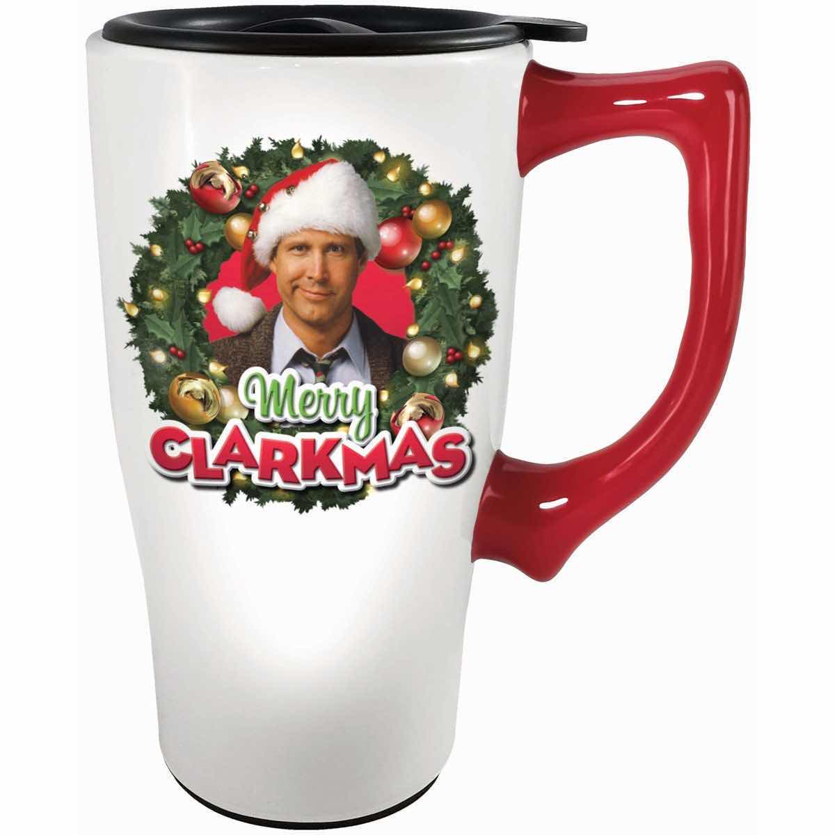 Photo 1 of NEW 2-PACK BUNDLE SPOONTIQUES NATIONAL LAMPOONS CHRISTMAS VACATION 18 OZ CERAMIC TRAVEL MUG W/HANDLE