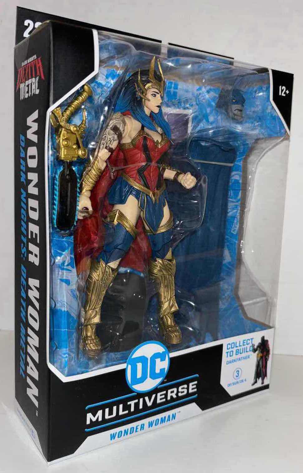 Photo 1 of NEW MCFARLANE TOYS DC MULTIVERSE ACTION FIGURE & ACCESSORIES, DARK KNIGHTS: DEATH METAL "WONDER WOMAN"
(COLLECT TO BUILD
DARKFATHER- #3 OF 4)