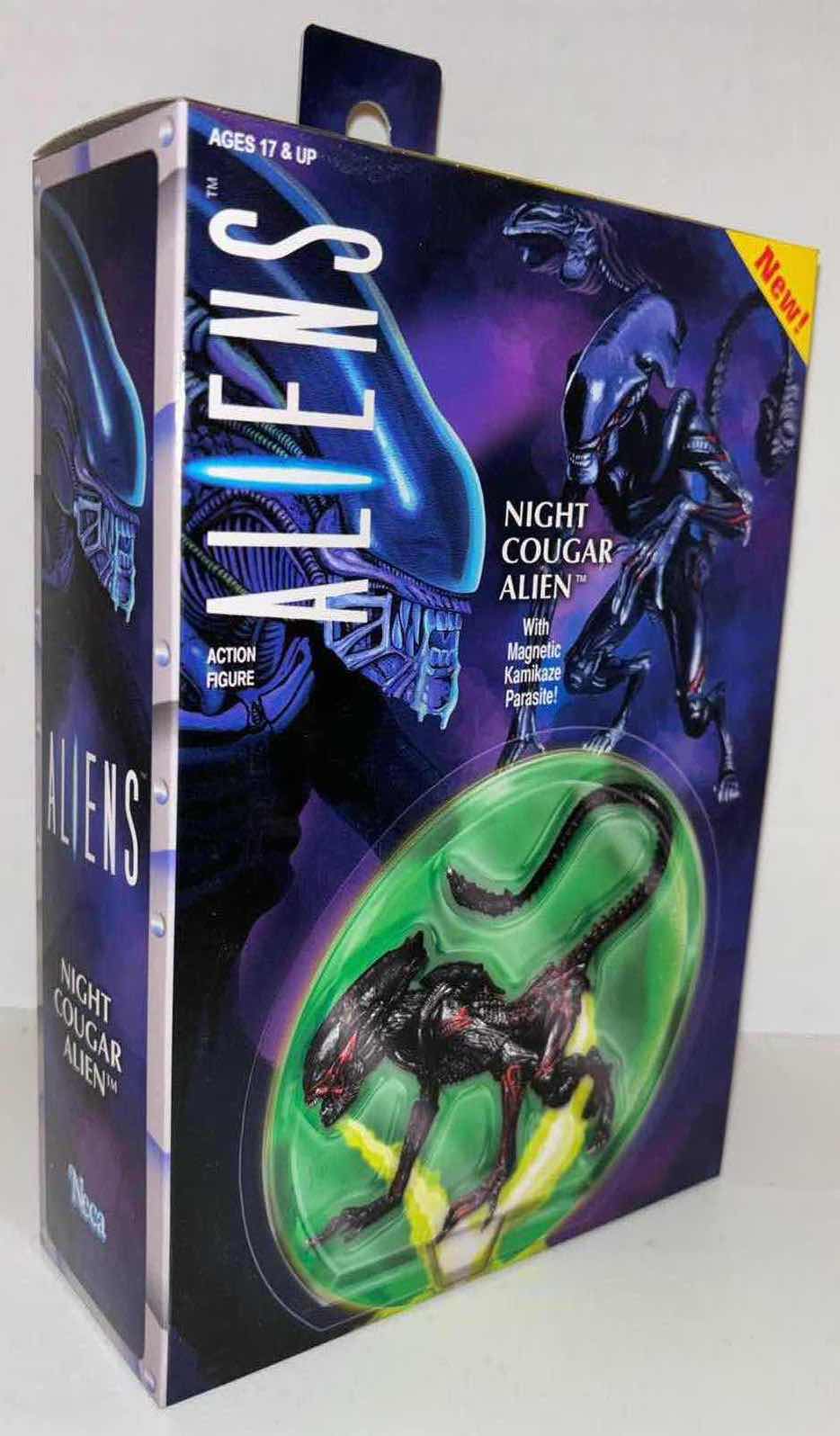 Photo 1 of NEW NECA ALIENS ACTION FIGURE & ACCESSORIES, "NIGHT COUGAR ALIEN W MAGNETIC KAMIKAZE PARASITE"