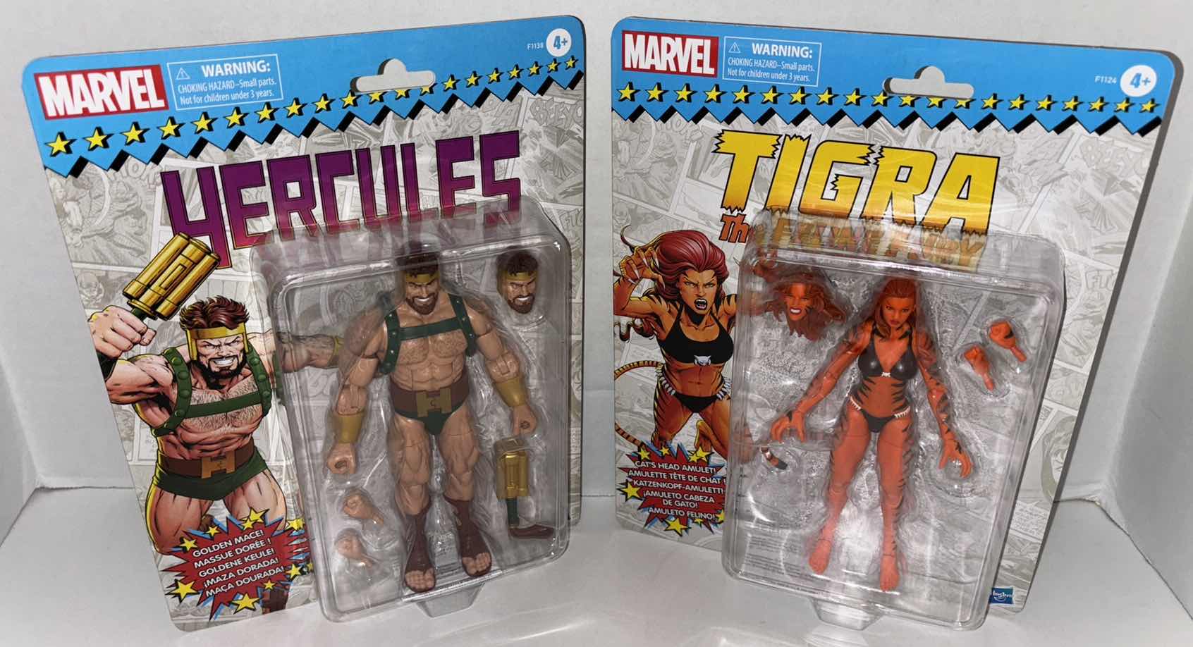 Photo 1 of NEW 2-PACK HASBRO MARVEL LEGENDS RETRO SERIES 6" ACTION FIGURE, “HERCULES” & "TIGRA"