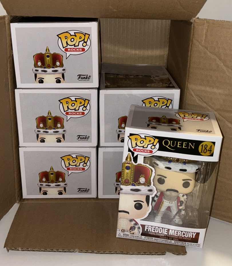 Photo 1 of NEW 6-PACK FUNKO POP! QUEEN VINYL FIGURE, #184 FREDDIE MERCURY