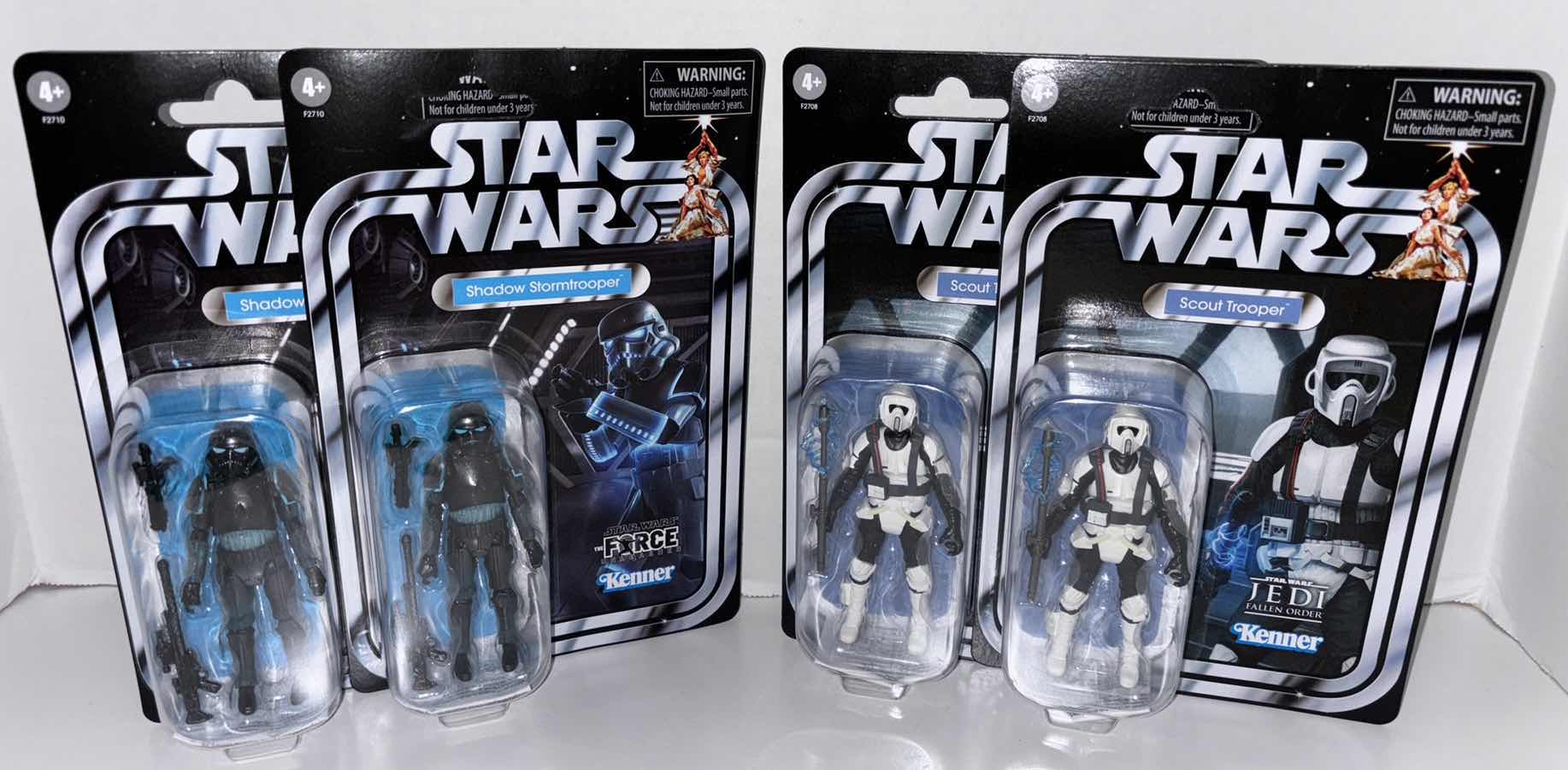 Photo 1 of NEW 4-PACK HASBRO/KENNER STAR WARS THE VINTAGE COLLECTION ACTION FIGURE & ACCESSORIES, "SHADOW STORMTROOPER" (2) & “SCOUT TROOPER” (2)