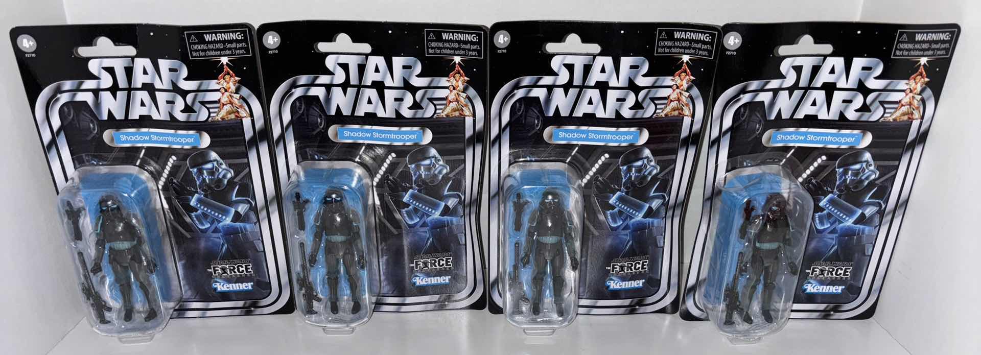 Photo 1 of NEW 4-PACK HASBRO/KENNER STAR WARS THE VINTAGE COLLECTION ACTION FIGURE & ACCESSORIES, THE FORCE UNLEASHED "SHADOW STORMTROOPER"