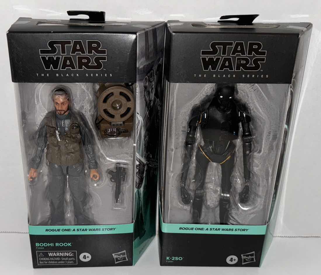 Photo 1 of NEW 2-PACK HASBRO STAR WARS THE BLACK SERIES ACTION FIGURE & ACCESSORIES, ROGUE ONE: A STAR WARS STORY “BODHI ROOK” & “K-2SO”