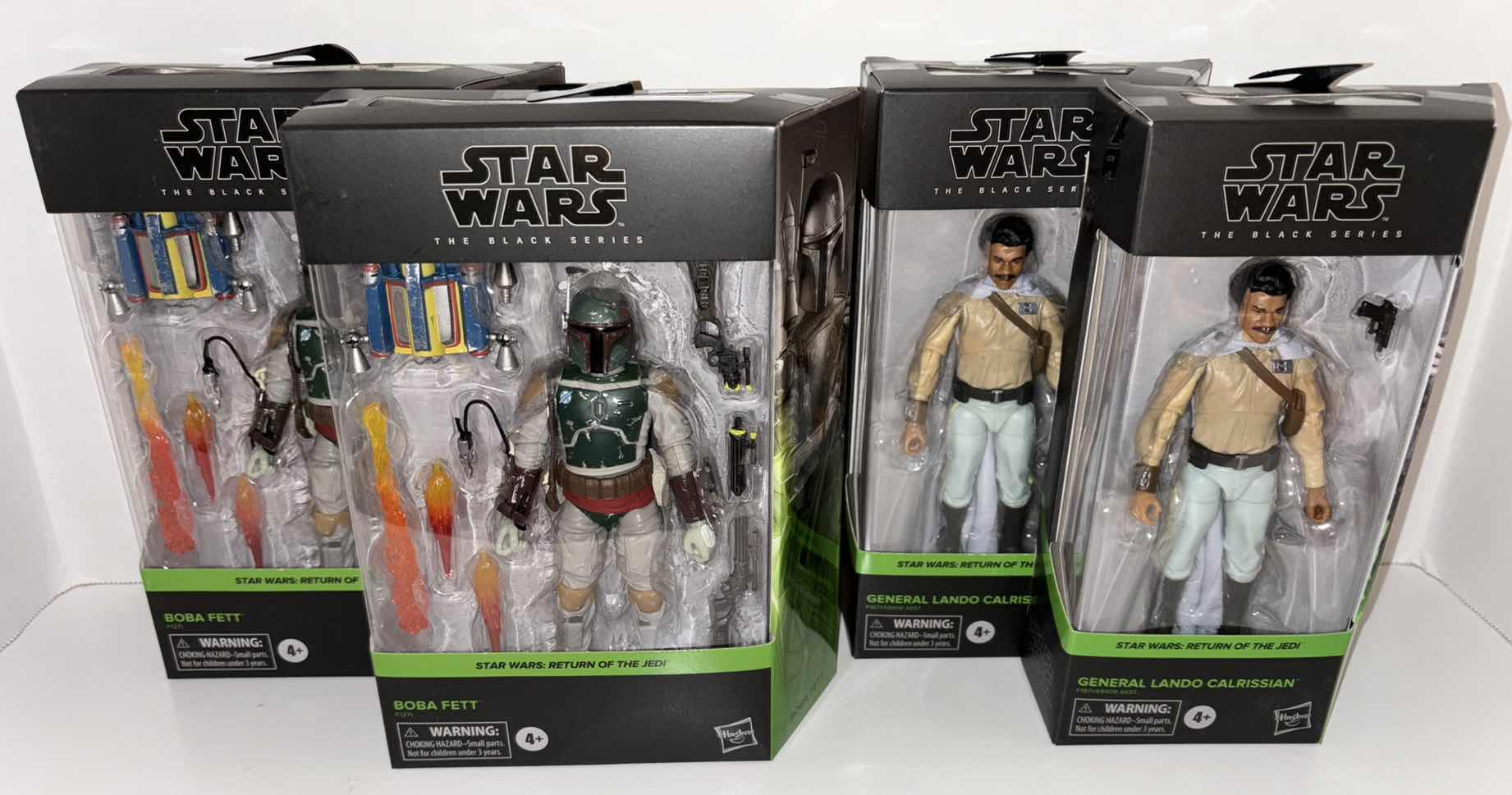 Photo 1 of NEW 4-PACK HASBRO STAR WARS THE BLACK SERIES ACTION FIGURE & ACCESSORIES, RETURN OF THE JEDI “BOBA FETT” (2) & "GENERAL LANDO CALRISSIAN" (2)