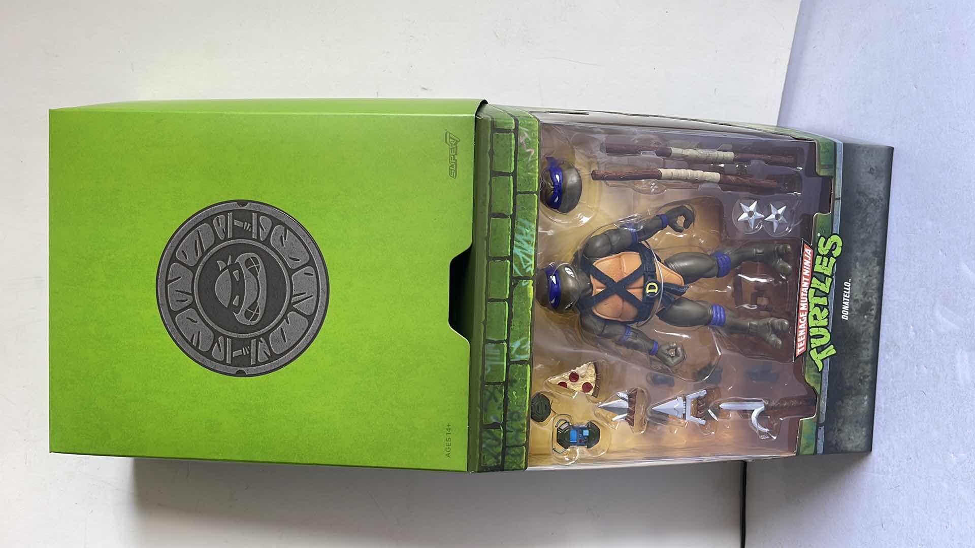 Photo 1 of NIB SUPER 7 TEENAGE MUTANT NINJA TURTLES ULTIMATES DONATELLO ACTION FIGURE WITH ACCESSORIES MSRP $49.99