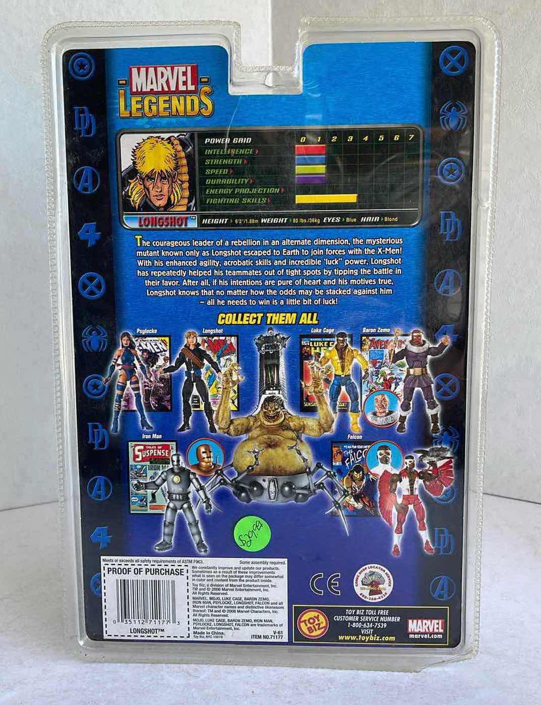 Photo 2 of NIB MARVEL LEGENDS LONGSHOT MOJO SERIES MSRP $29.99