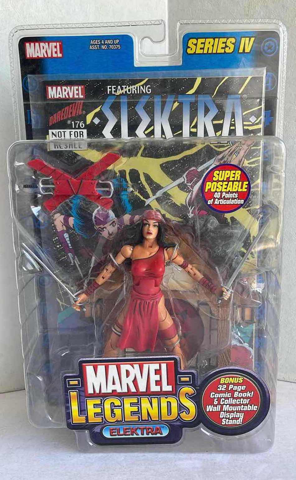 Photo 1 of NIB MARVEL LEGENDS ELEKTRA SERIES IV ELEKTRA COMIC MSRP $29.99