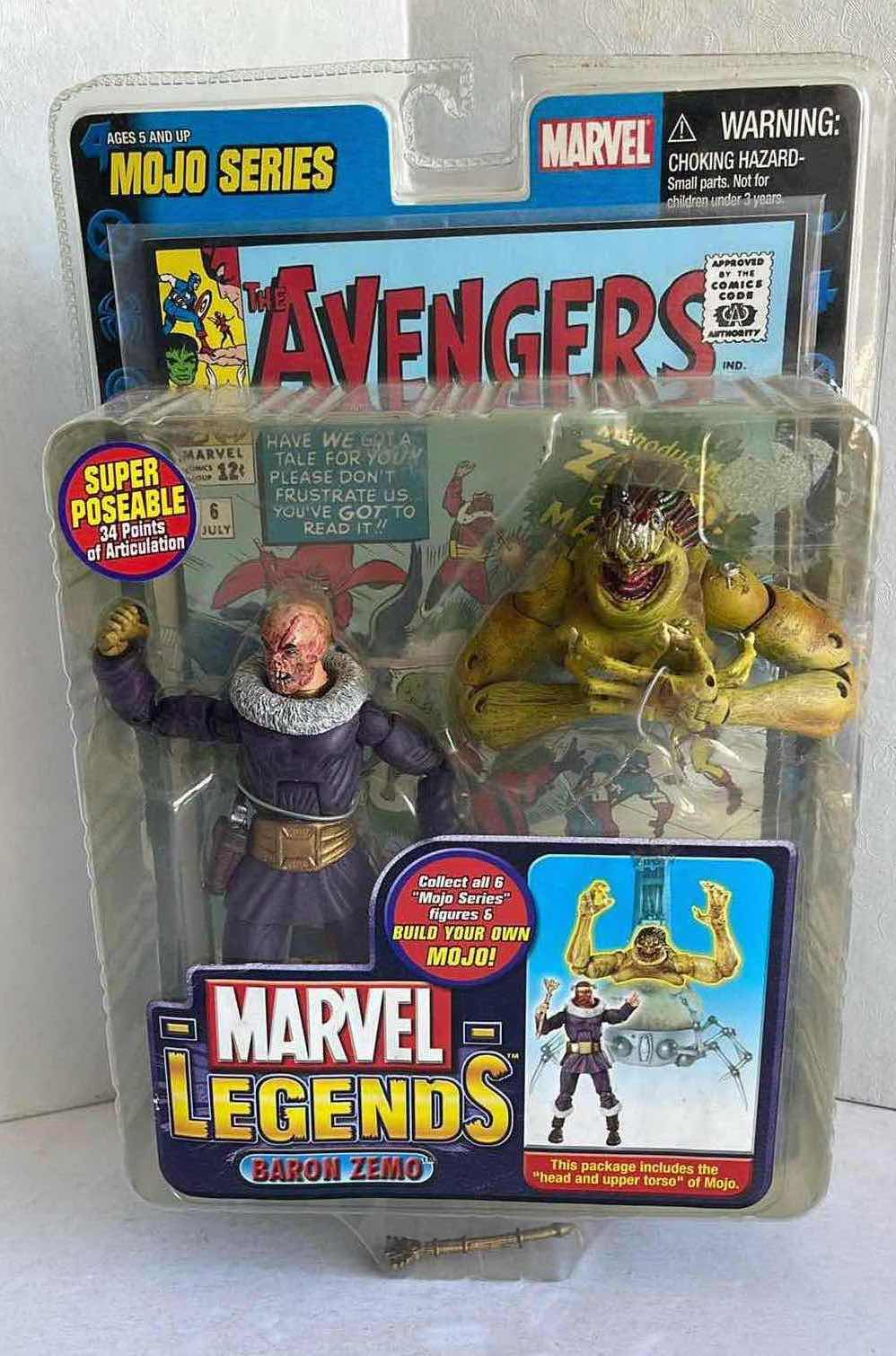 Photo 1 of NIB 2006 MARVEL LEGENDS BARON ZEMO MOJO SERIES WITH THE AVENGERS COMIC MSRP $39.99