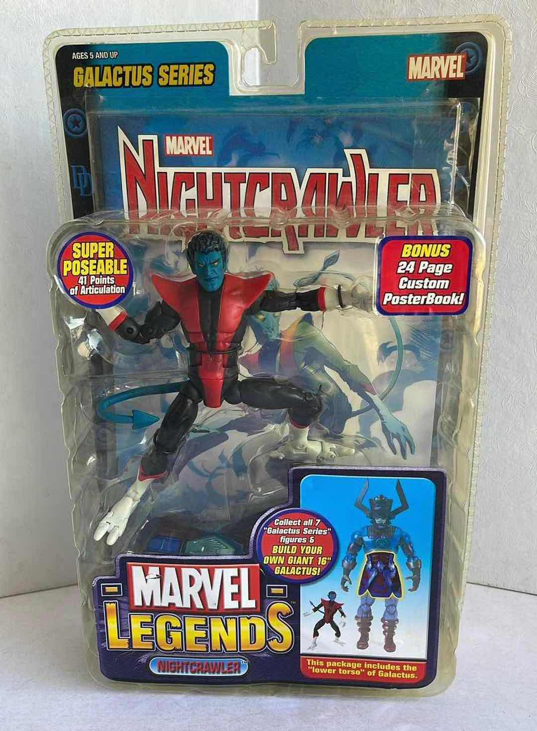 Photo 1 of NIB 2005 MARVEL LEGENDS NIGHTCRAWLER GALACTUS SERIES WITH COMIC MSRP $59.99