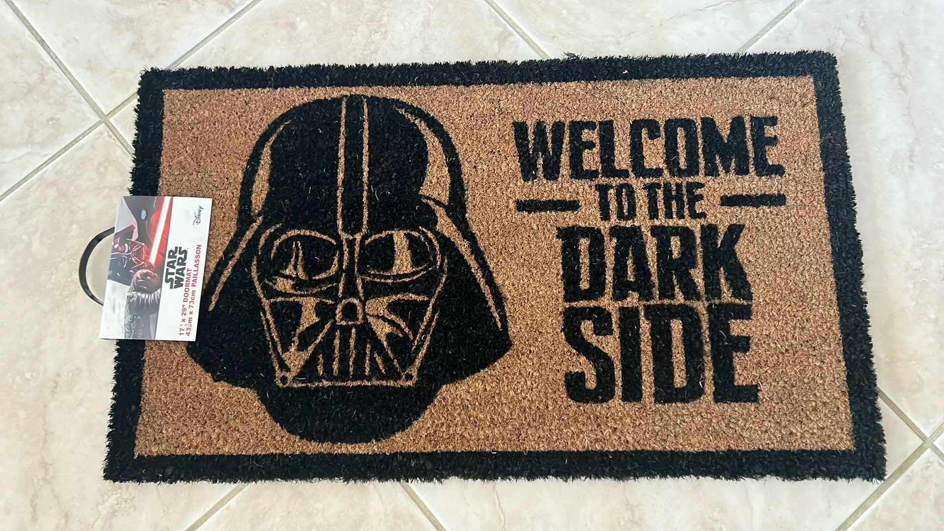 Photo 1 of NEW DISNEY STAR WARS "WELCOME TO THE DARK SIDE" DOORMAT 17" x 29" MSRP $25