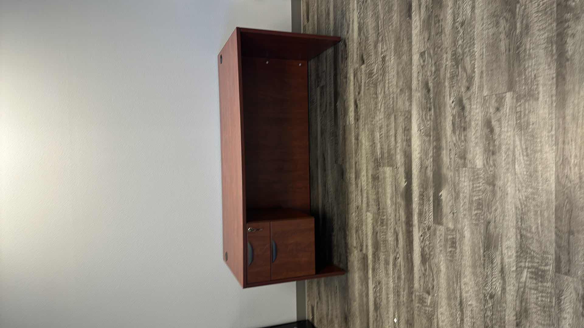 Photo 2 of STRAIGHT FRONT CHERRY OFFICE DESK W 2 FILE DRAWER 66”X 30”  H 30”