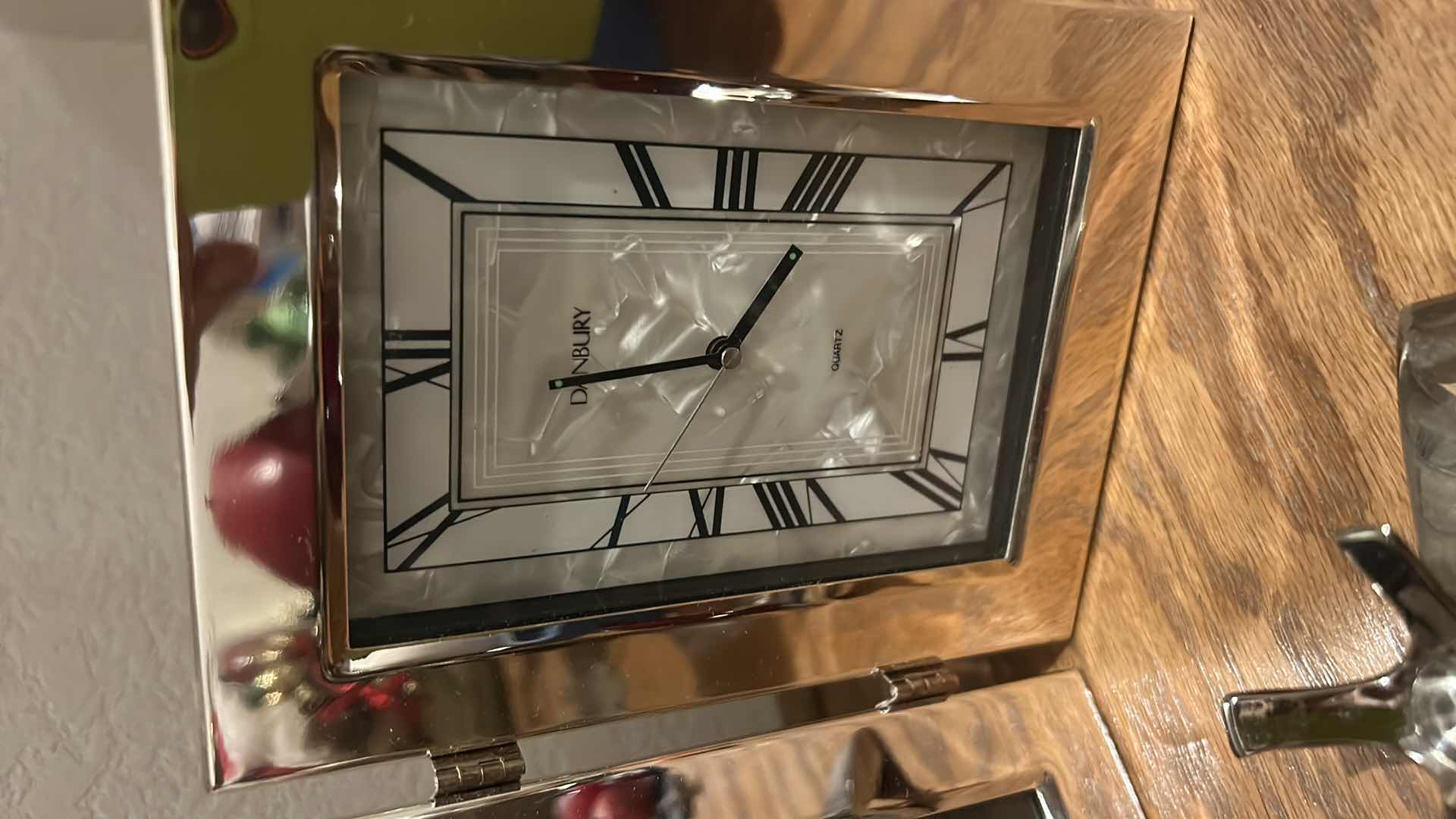 Photo 4 of QUARTZ PICTURE FRAME CLOCK AND RED CUT GLASS FACETED JEWEL (FRAME 4 1/2” x 6 1/2”)