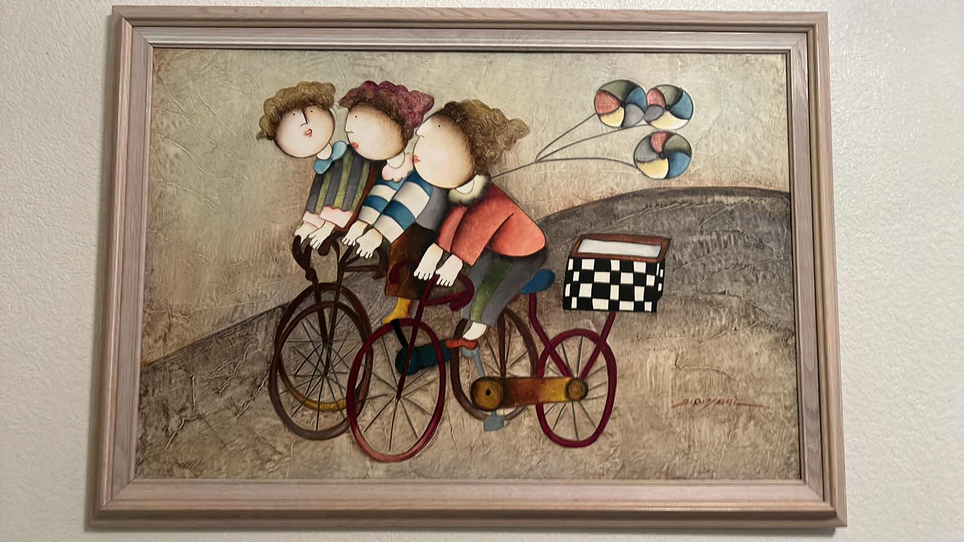 Photo 2 of FRAMED "KIDS ON BIKES" ARTWORK  40.5” x 28.5”