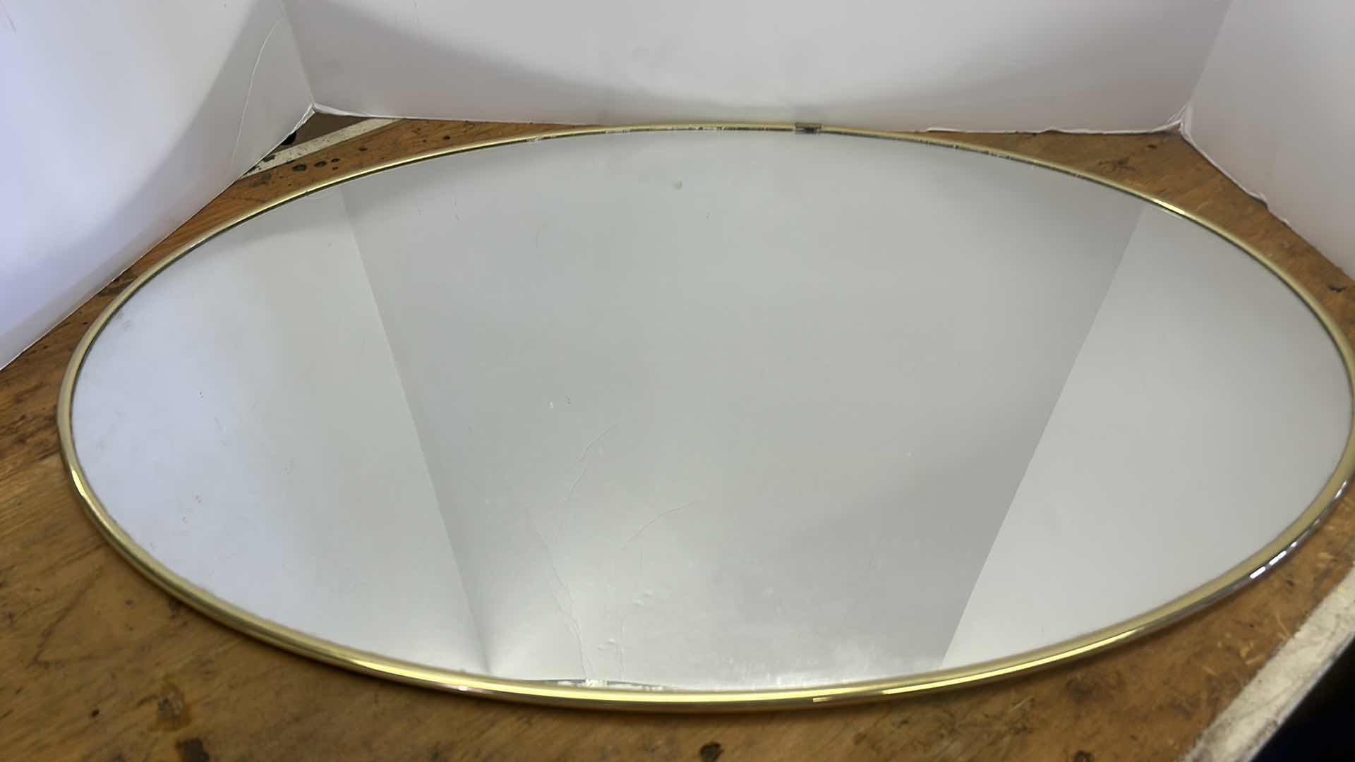 Photo 5 of HOME DECOR- OVAL MIRROR 17” x 27” and COLORED GLASS VASE H14”