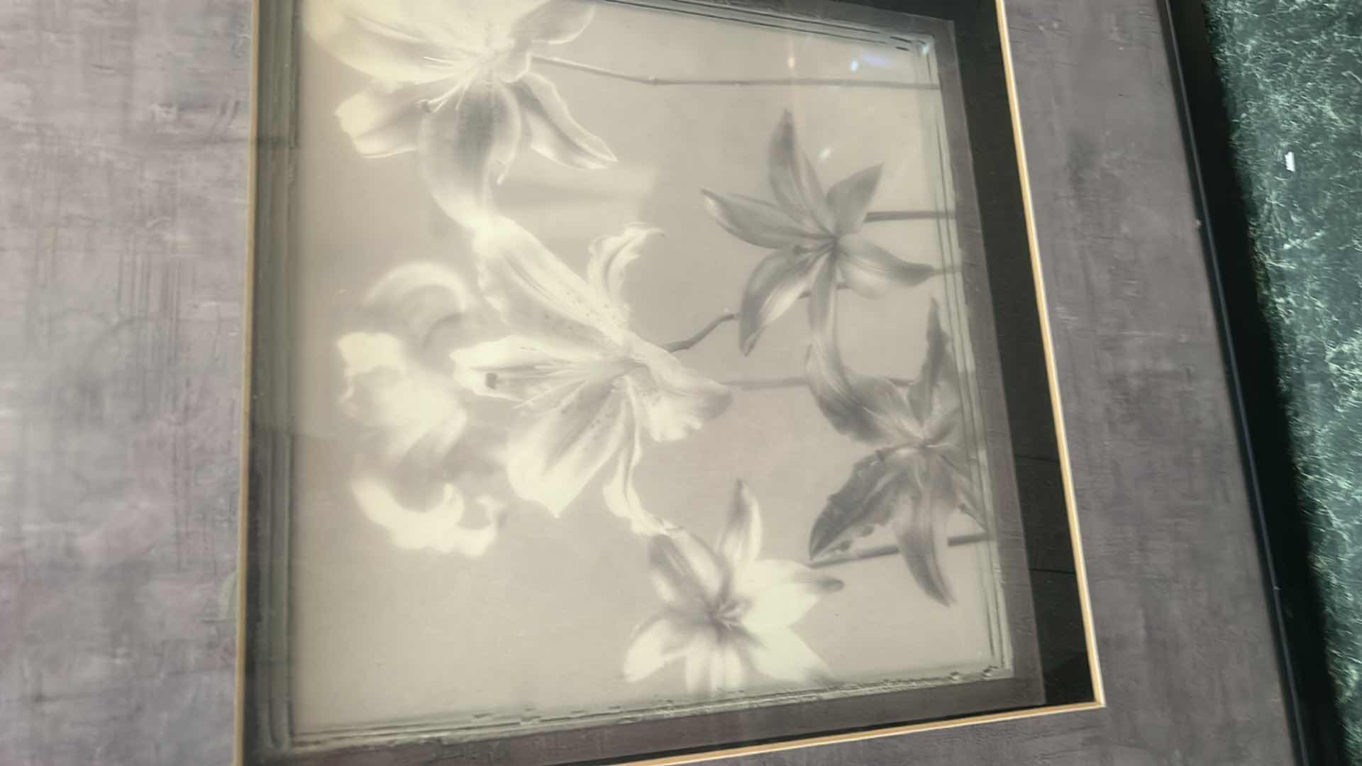 Photo 3 of 3 FRAMED SHADOW BOX “FLORAL” ARTWORK 17“ x 17“