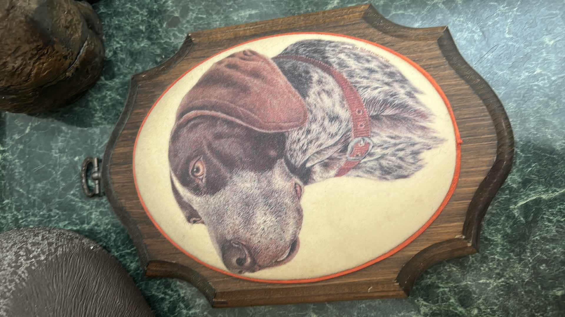 Photo 2 of FRAMED NUMBERED 23/200 SIGNED JOANNE GRAHAM “DOG” ARTWORK 15” x 12” AND COLLECTIBLES