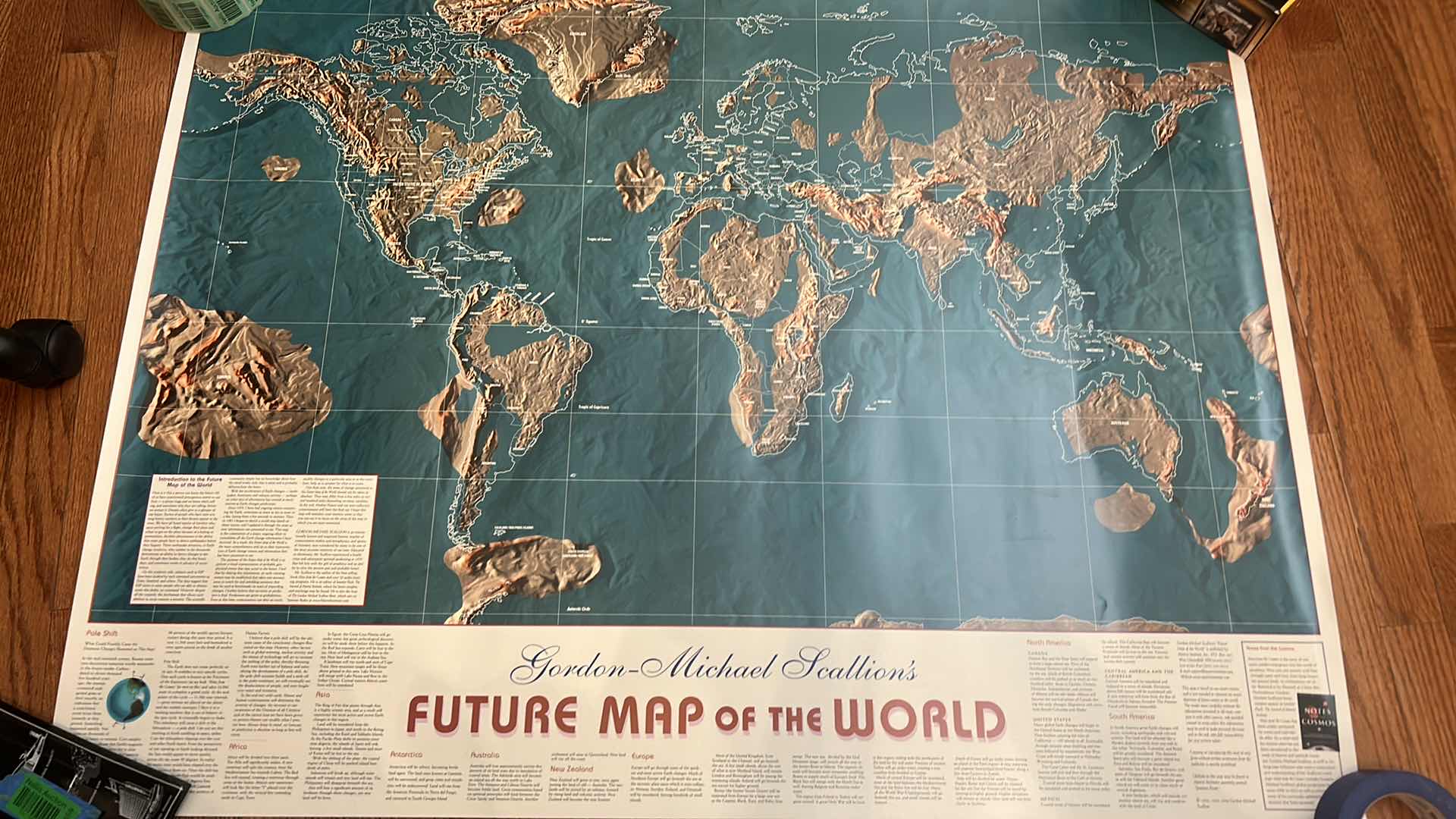 Photo 1 of LARGE ROLLED MAP - FUTURE MAP OF THE WORLD 43” x 33”