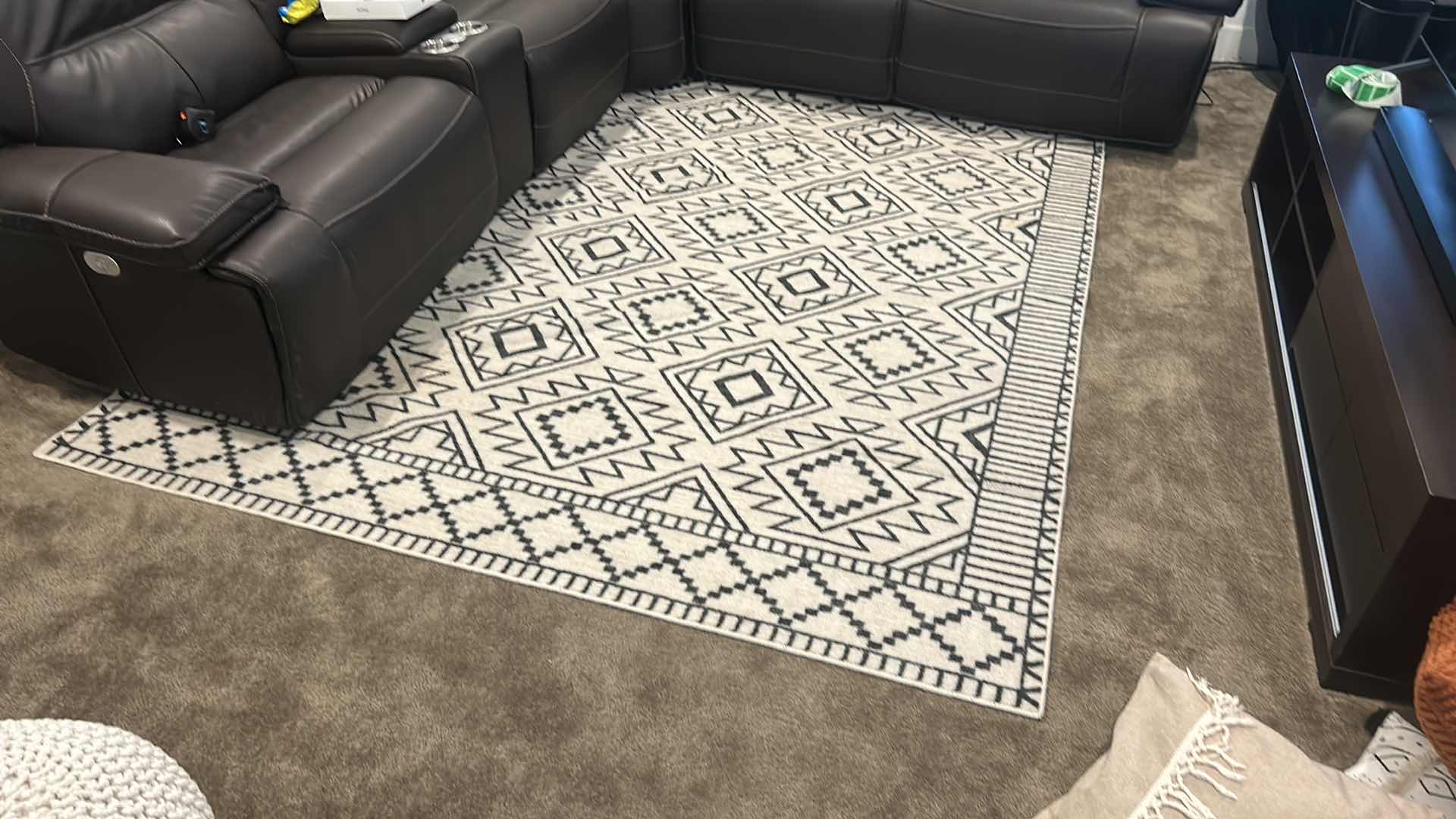 Photo 2 of OFF-WHITE AND BLACK AREA RUG 7‘ x 10‘