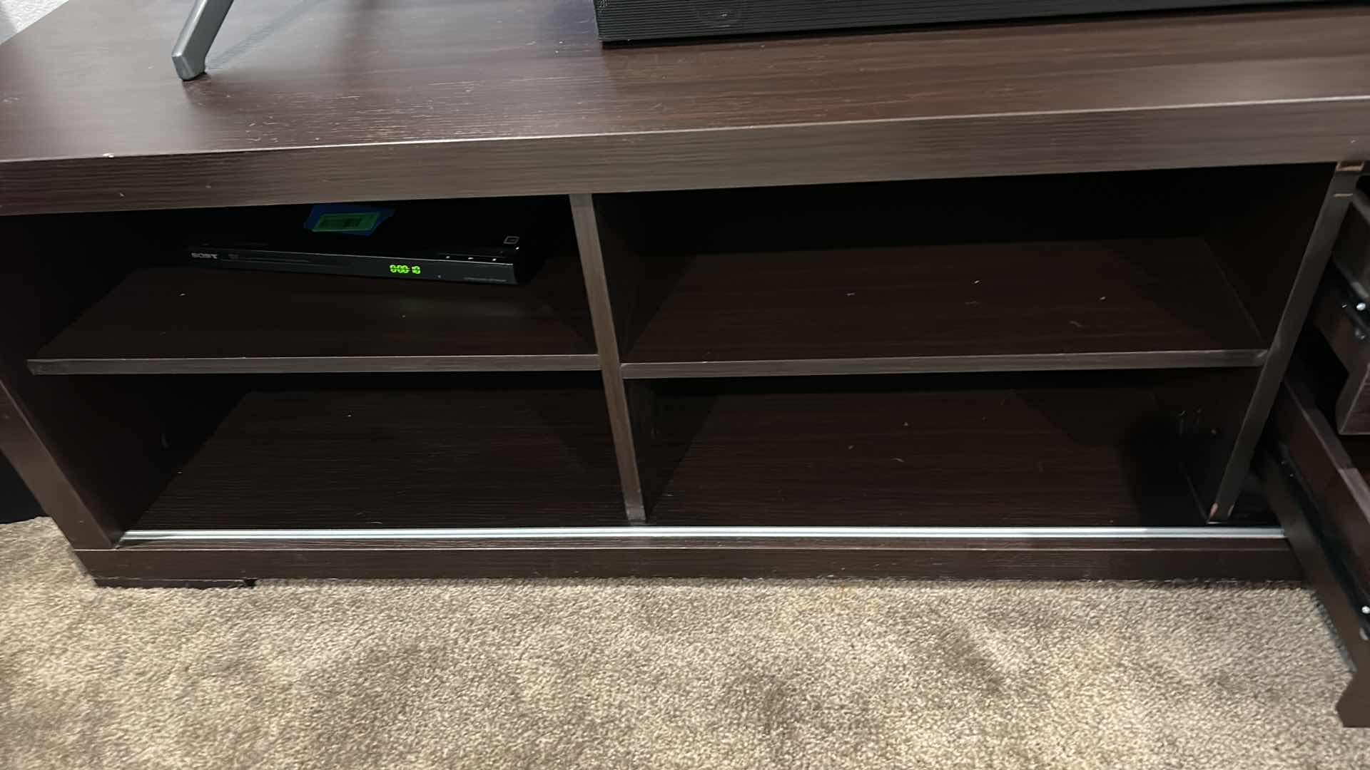 Photo 6 of SLEEK MODERN TV STAND WITH 4 PULL OUT DRAWERS AND OPEN SHELVES 83” x 22” x 18 1/4”