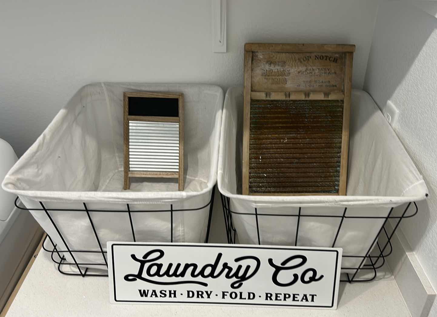 Photo 1 of 2 METAL BASKETS 21” x 17” x 12” AND LAUNDRY ROOM DECOR