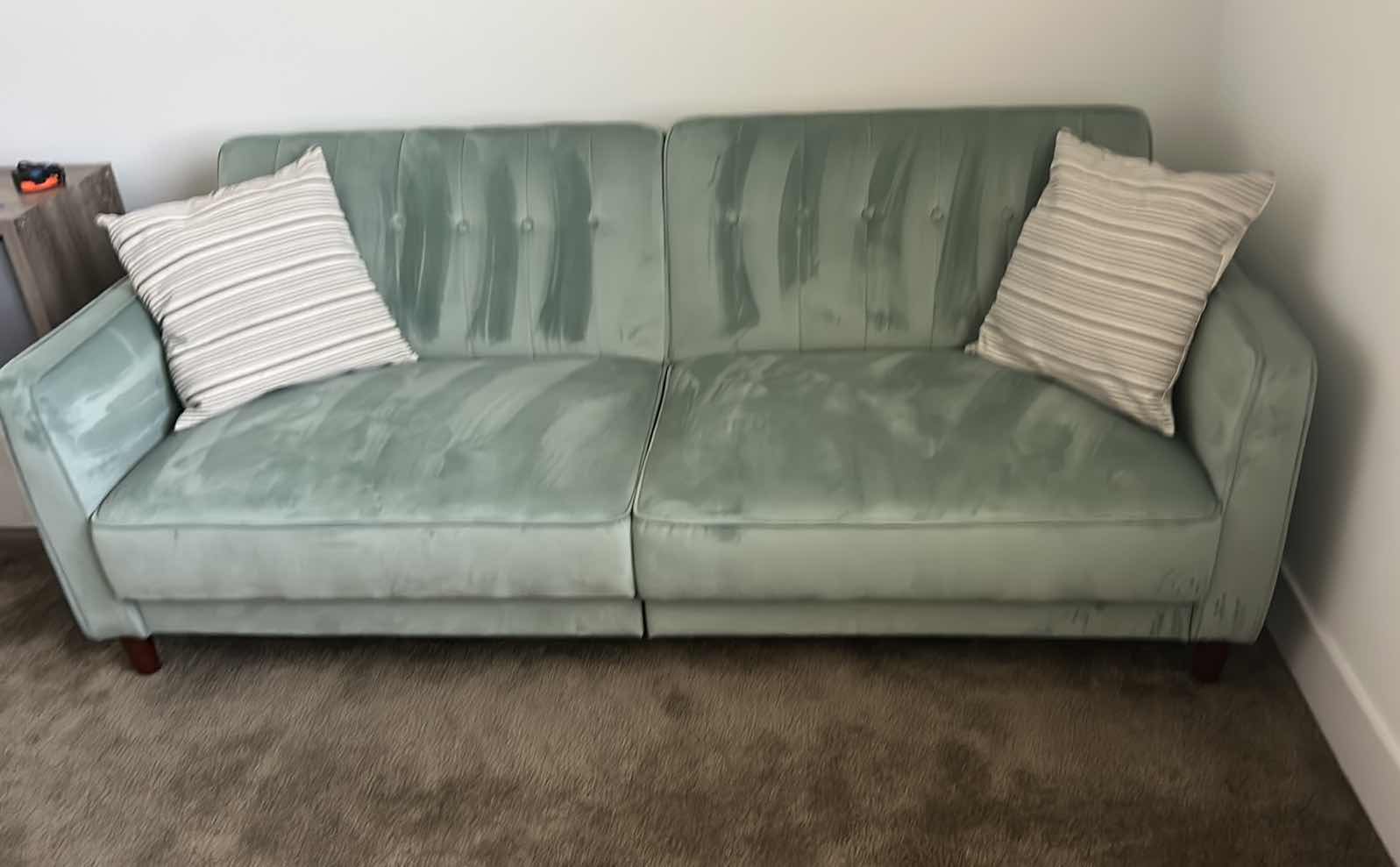 Photo 2 of SOFT VELVETY SOFA / FUTON 3’ x 85” x 32”AND FUTON 45” x 6’