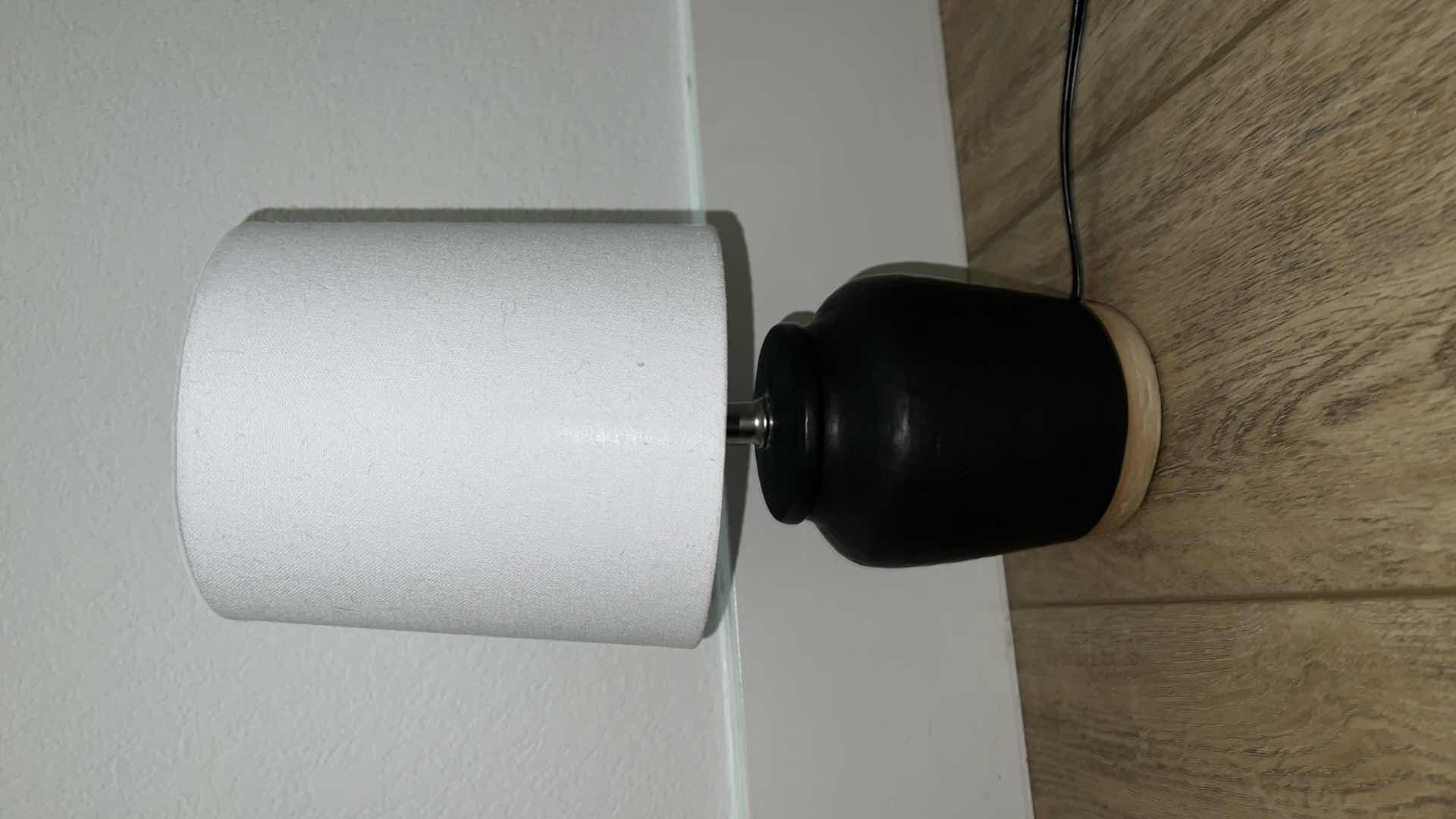 Photo 3 of HOME DECOR-13” BLACK CERAMIC LAMP.