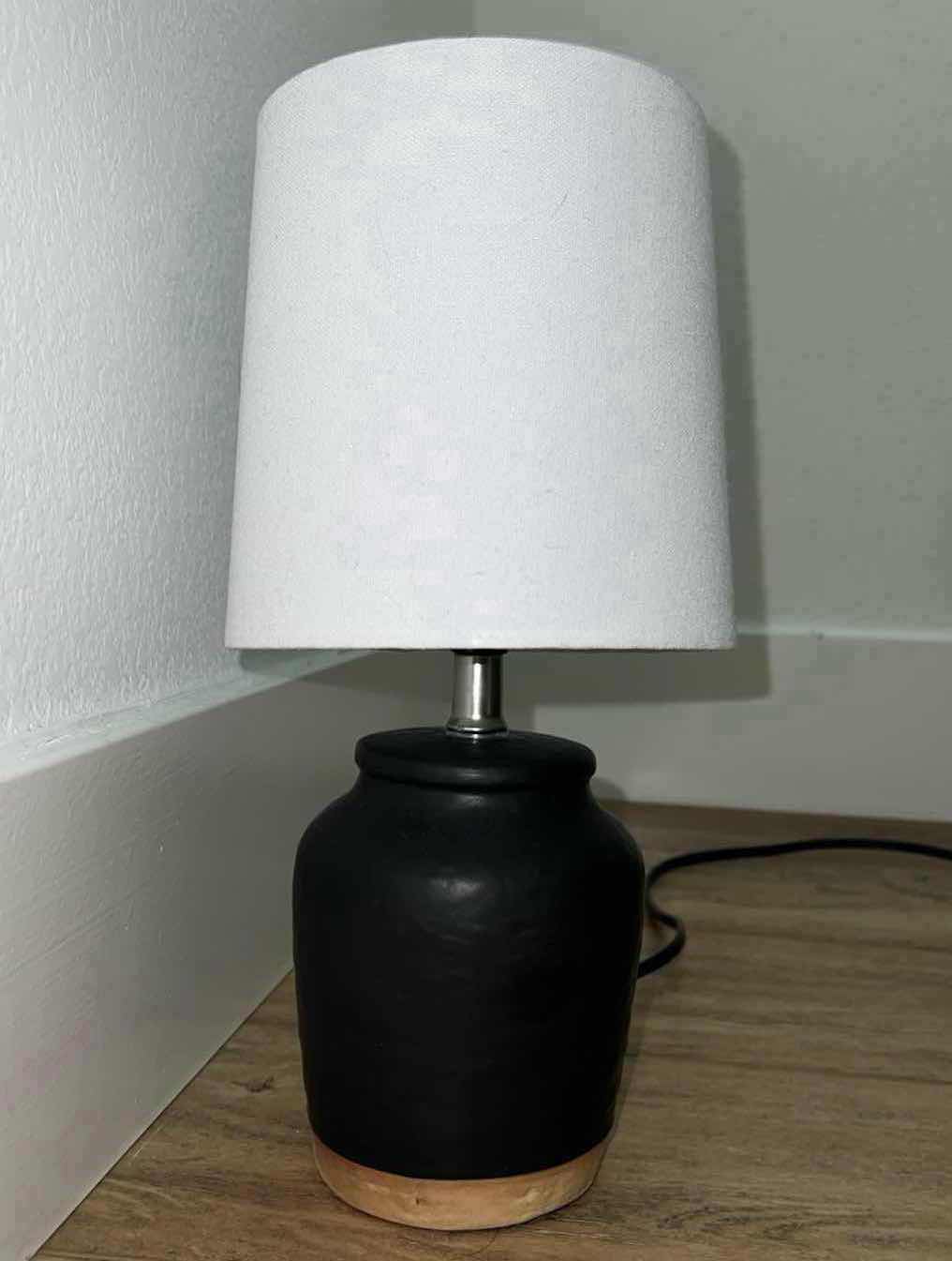 Photo 2 of HOME DECOR-13” BLACK CERAMIC LAMP.