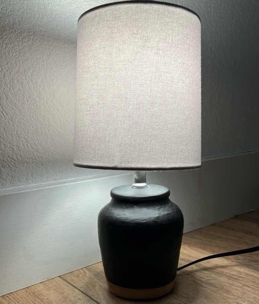 Photo 1 of HOME DECOR-13” BLACK CERAMIC LAMP.