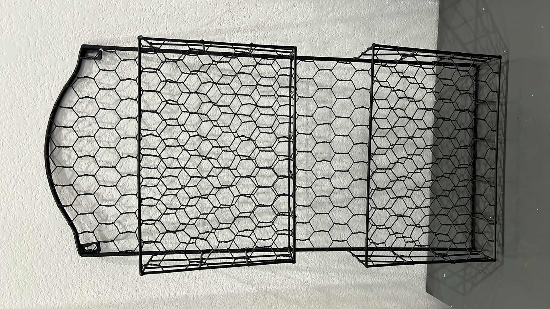 Photo 2 of HOME DECOR-27” HANGING WIRE MAIL BASKET. 14”x 14” LEAF HANGING ART.