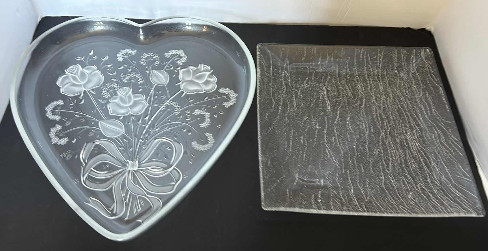 Photo 1 of GLASS / CRYSTAL SERVING PLATES 12.5” x H13.5”