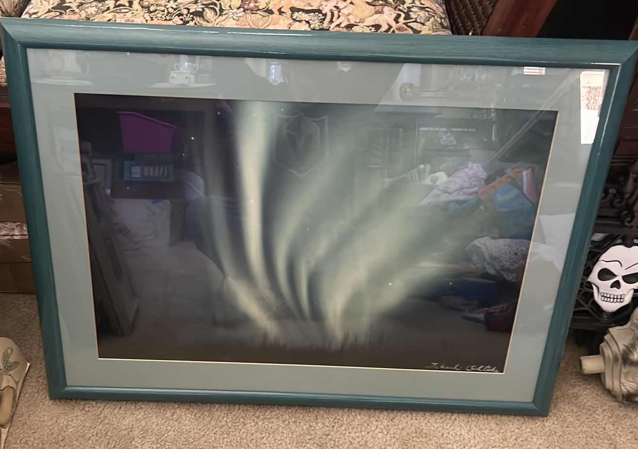 Photo 1 of FRAMED NORTHERN LIGHTS. SIGNED. ARTWORK. 30” X H 22”.