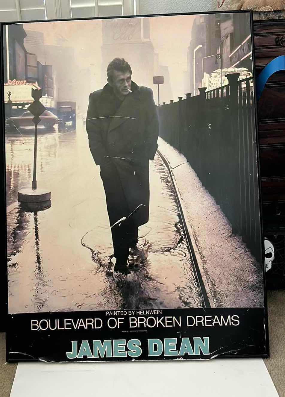 Photo 1 of FRAMED LARGE MOVIE POSTER JAMES DEAN BOULEVARD OF BROKEN DREAMS. 30” x H41”.