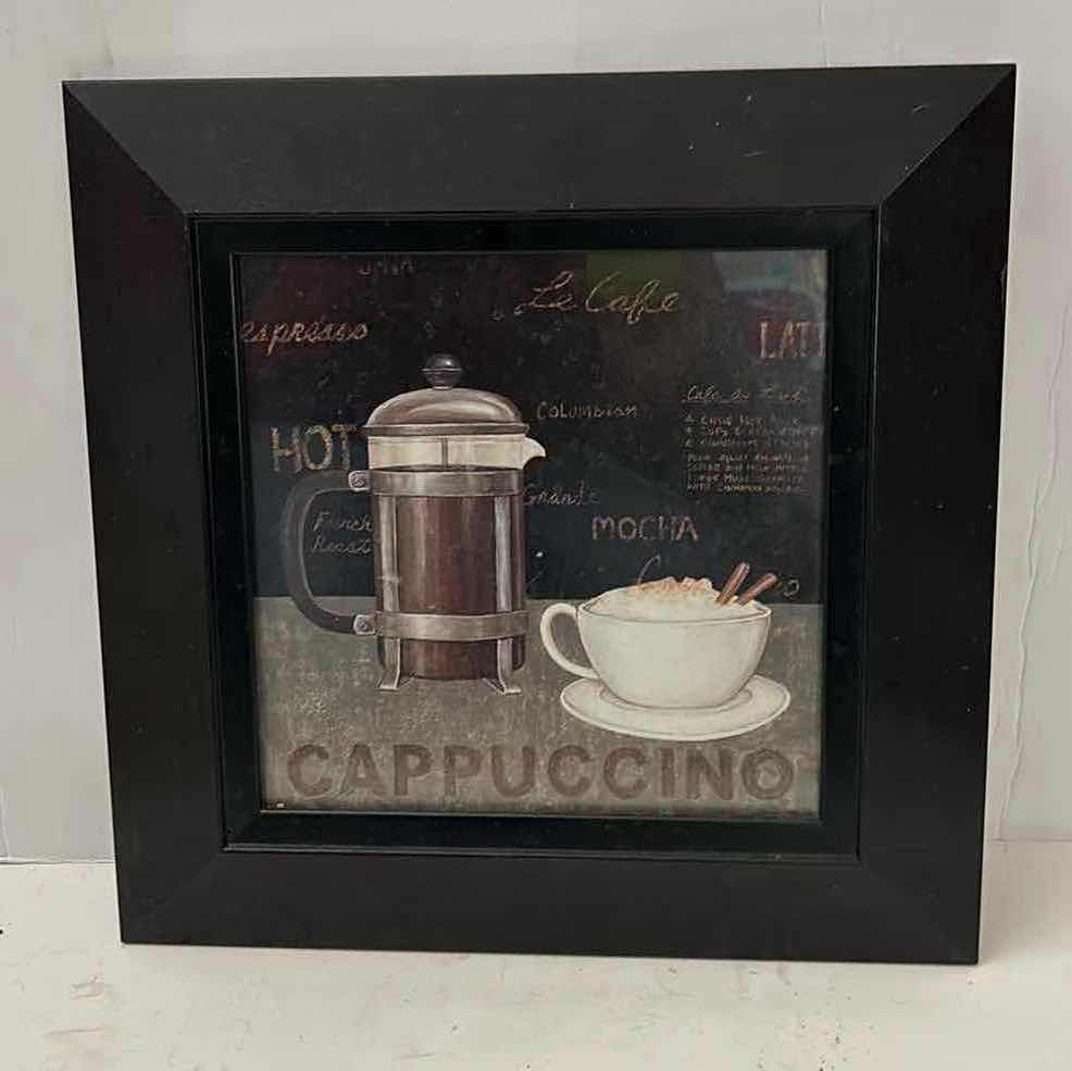 Photo 1 of BLACK FRAMED “CAPPUCCINO” ARTWORK 14“ x  H14“