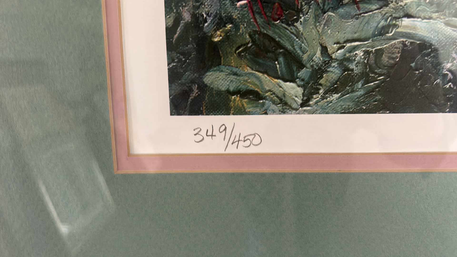 Photo 4 of GOLD FRAMED HENRIETTA MILAN “MEMORIES OF MONET 1991” FIVE COLOR OFFSET NUMBERED AND SIGNED ARTWORK WITH COA (IMAGE SIZE 29” X 21 1/2”.) APPRAISAL $400-$500