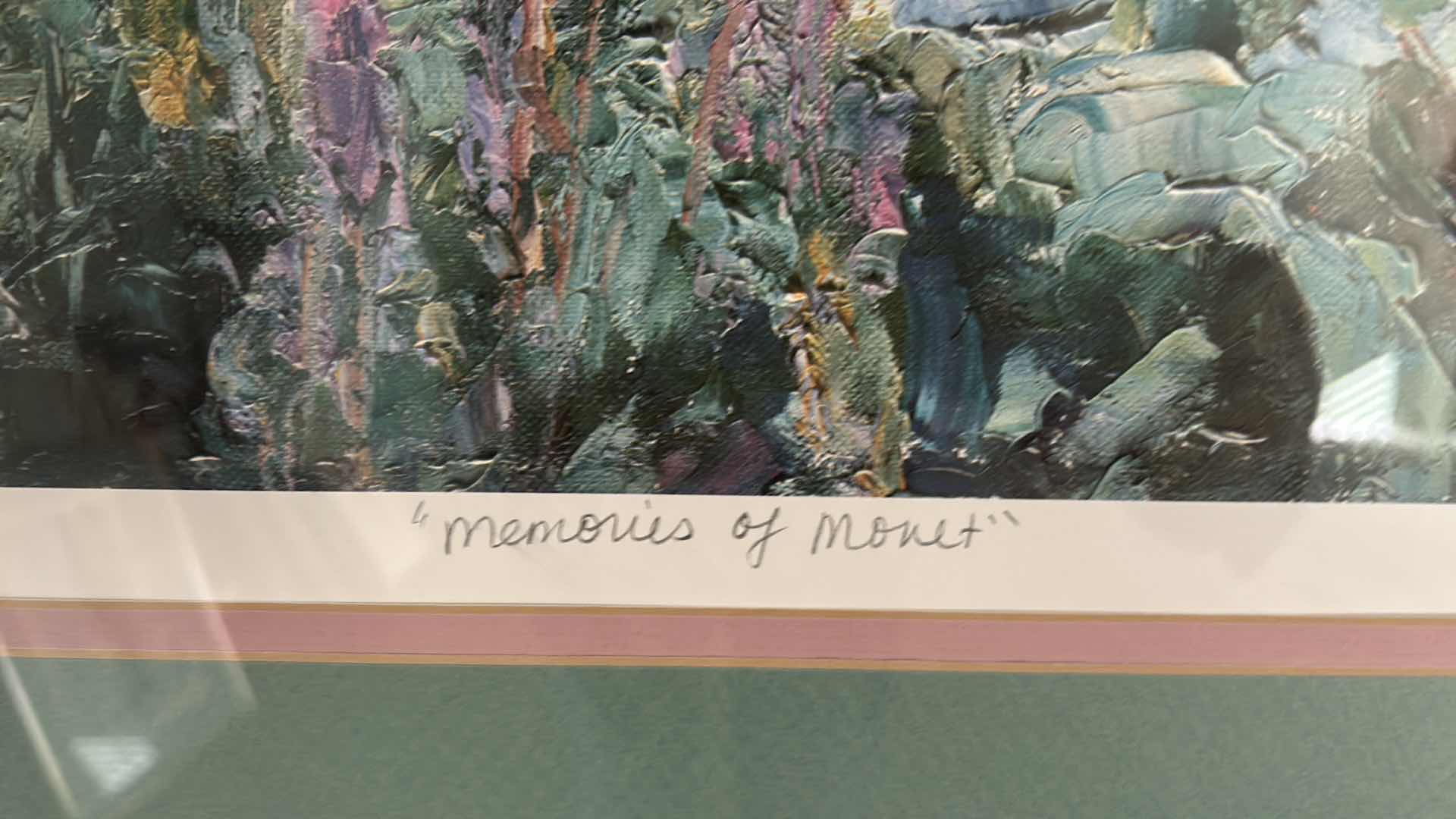 Photo 3 of GOLD FRAMED HENRIETTA MILAN “MEMORIES OF MONET 1991” FIVE COLOR OFFSET NUMBERED AND SIGNED ARTWORK WITH COA (IMAGE SIZE 29” X 21 1/2”.) APPRAISAL $400-$500