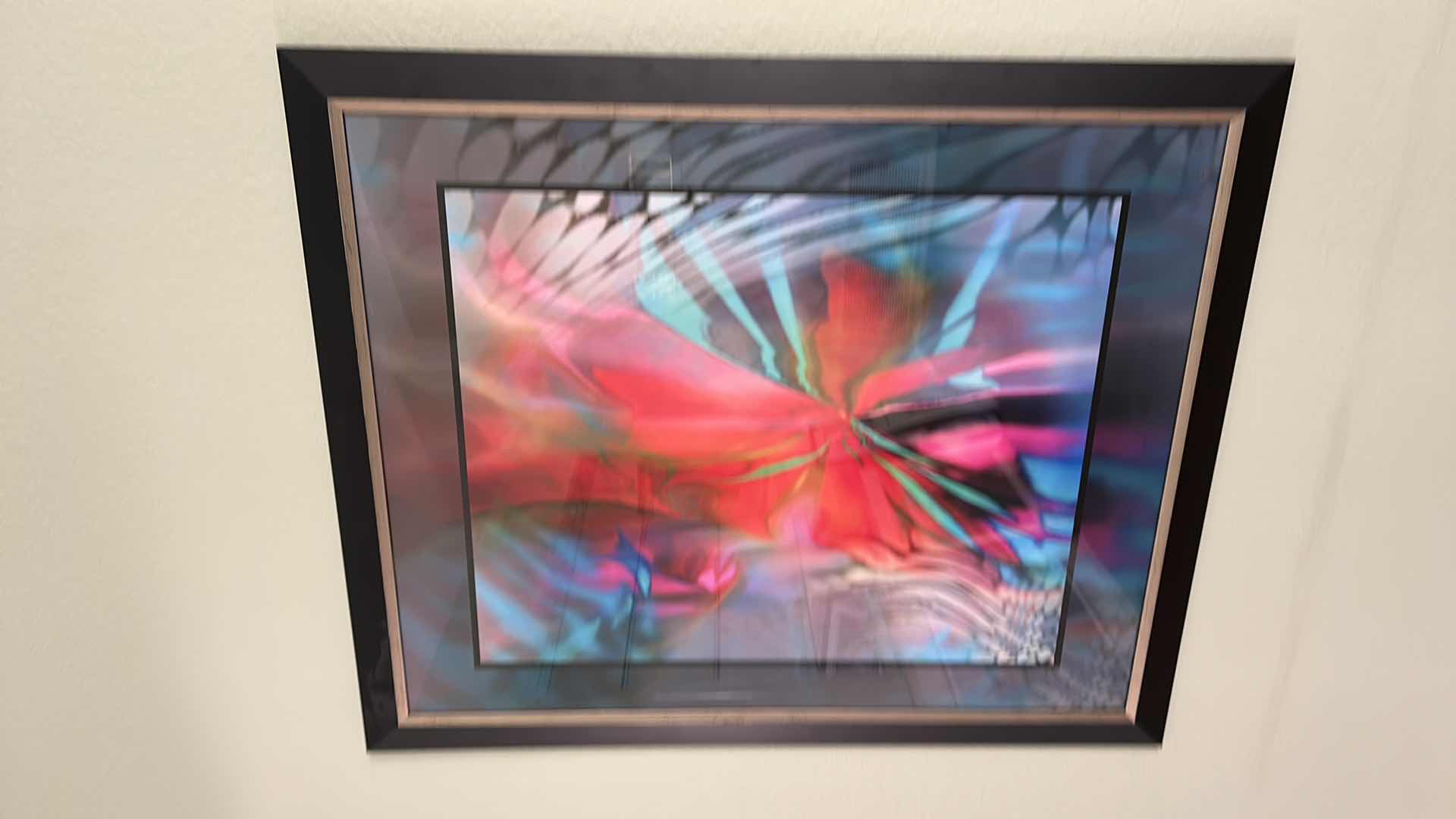 Photo 4 of FRAMED VIBRANT ABSTRACT ARTWORK 38 1/2” x 45 1/2”