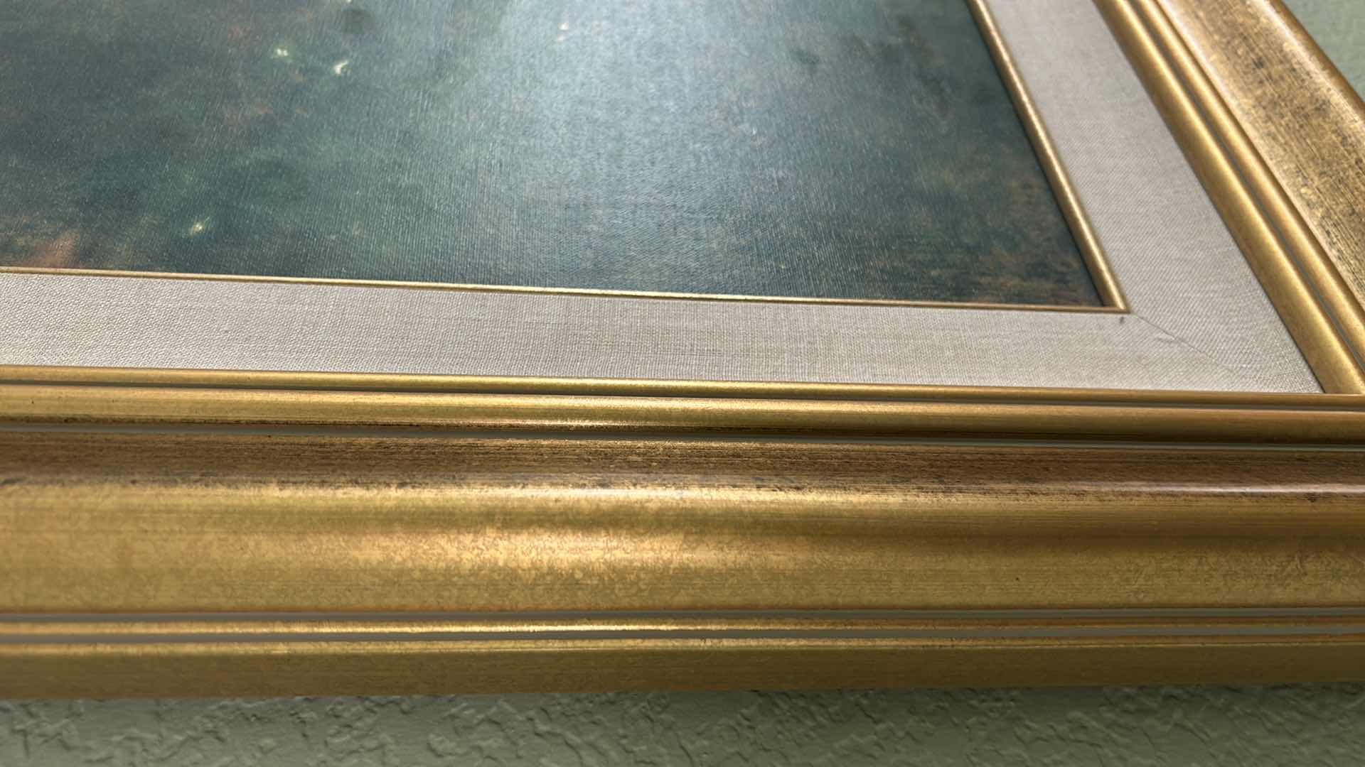 Photo 5 of GOLD-FRAMED, NUMBERED AND SIGNED, “IN THE GARDEN SPRING MOONLIGHT” BY THOMAS WILMER DEWEY, 1851-1938. OIL ON CANVAS ARTWORK WITH COA. 39 1/2” x 27”.