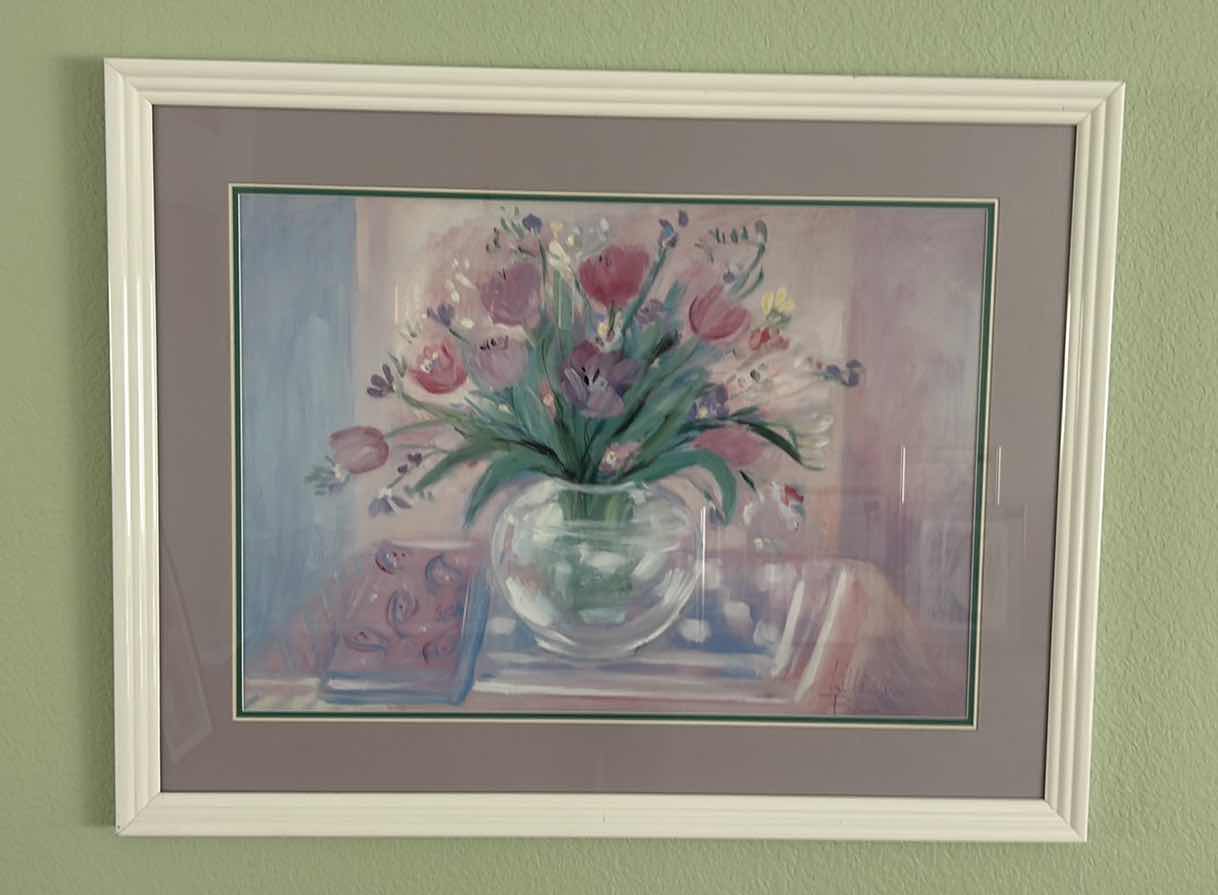 Photo 1 of FRAMED STILL LIFE FLORAL ARTWORK  SIGNED 27 1/2” x 35 1/2”