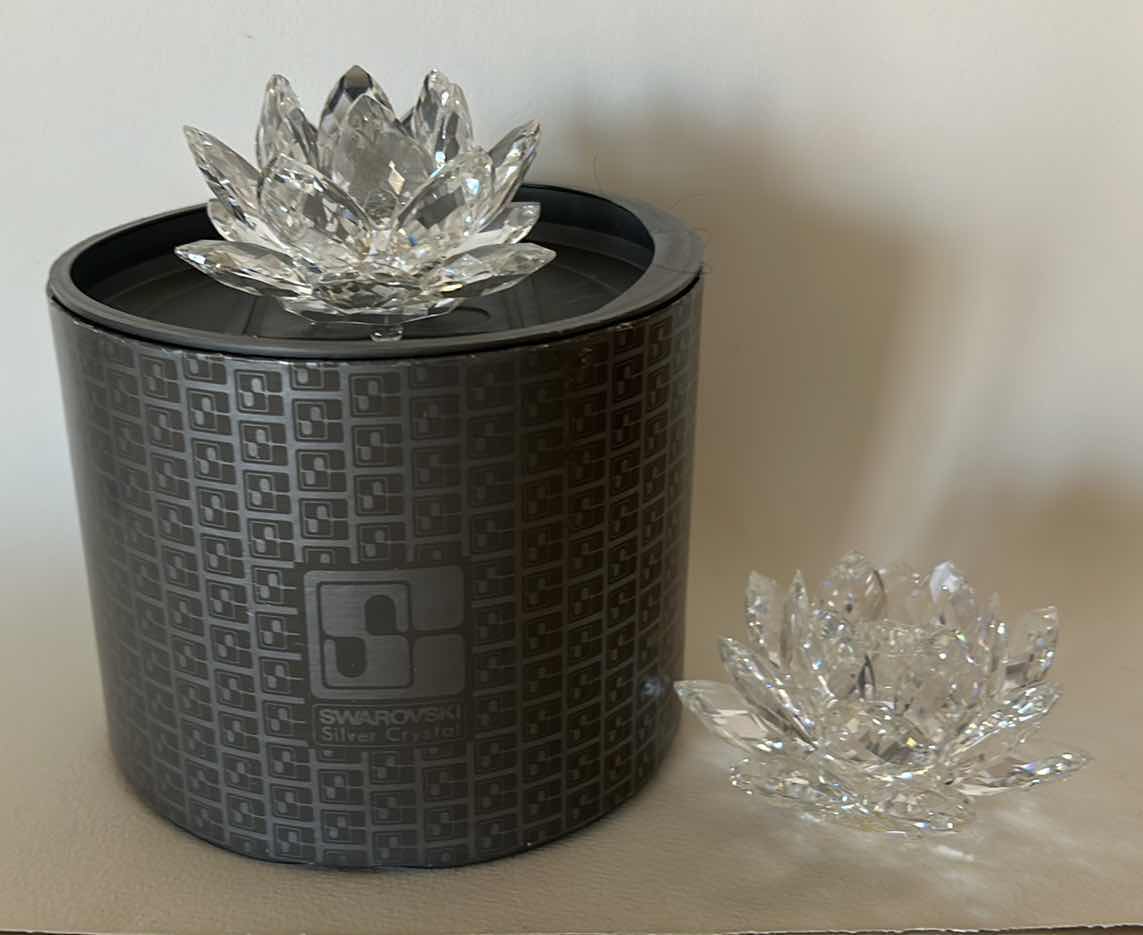 Photo 1 of 2 SWAROVSKI CRYSTAL LILY CANDLE HOLDERS