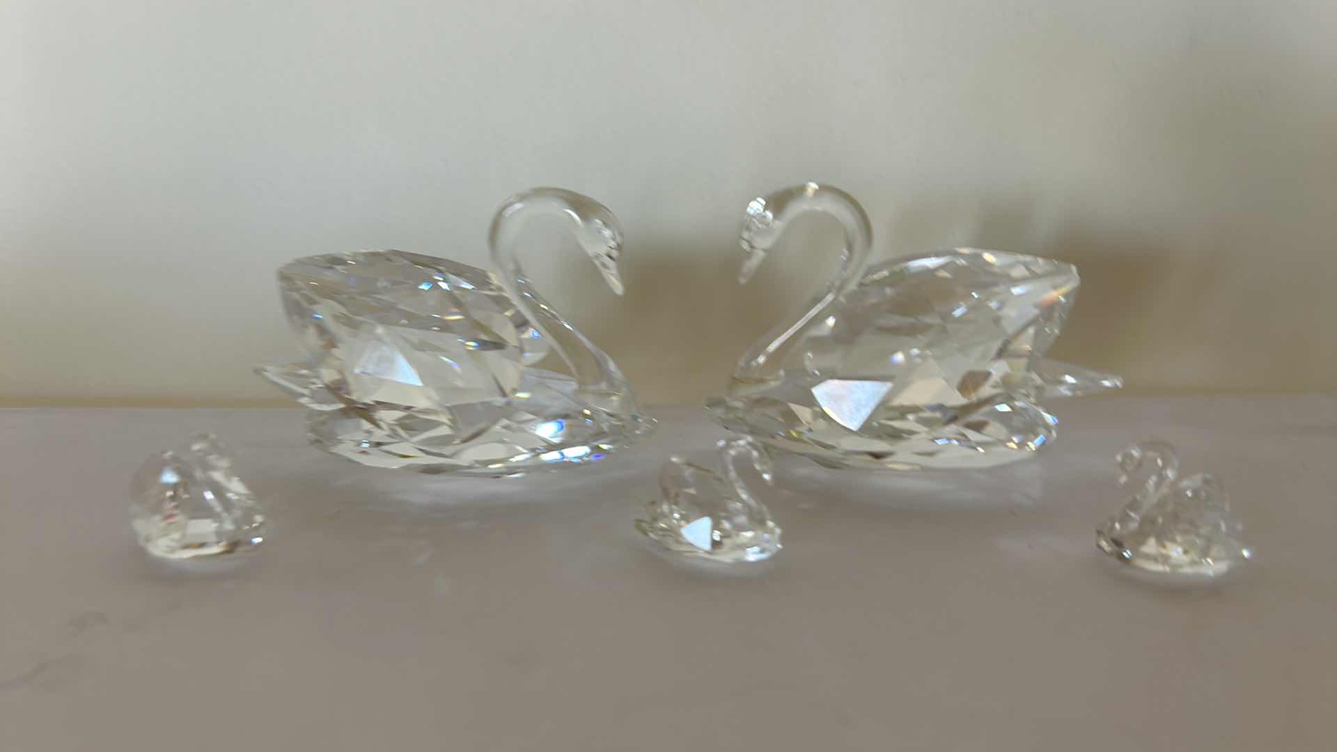 Photo 2 of 6 PC SWAROVSKI CRYSTAL SWAN FAMILY