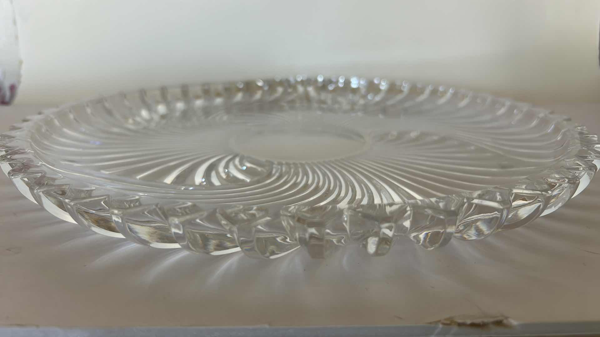 Photo 2 of CRYSTAL SERVING DISH 12” ROUND