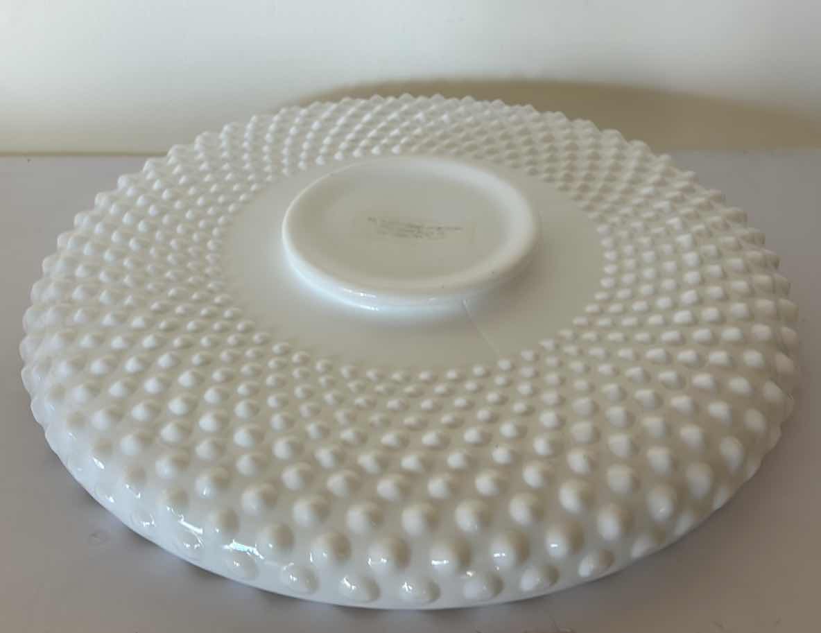 Photo 4 of HOBNAIL MILK GLASS CHIP AND DIP DISH 12.5” ROUND