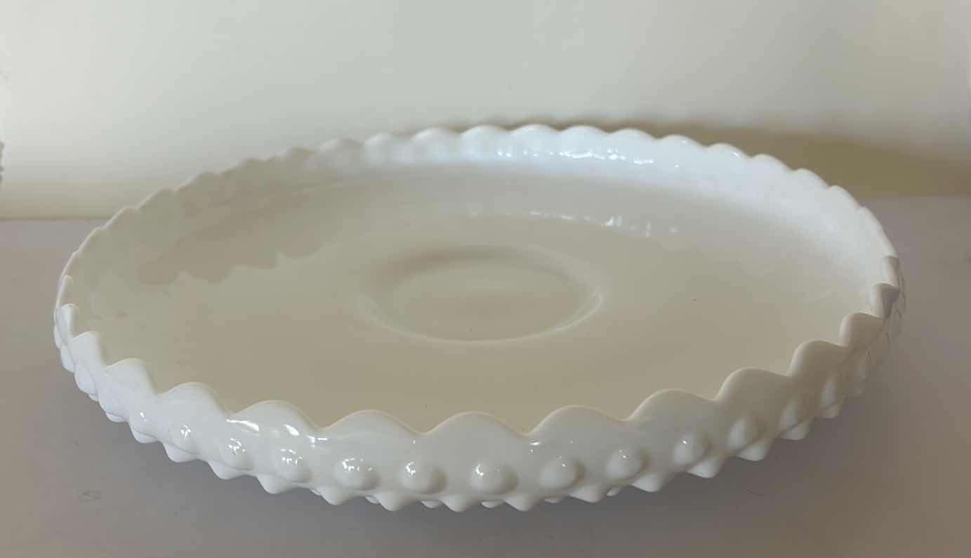 Photo 1 of HOBNAIL MILK GLASS CHIP AND DIP DISH 12.5” ROUND