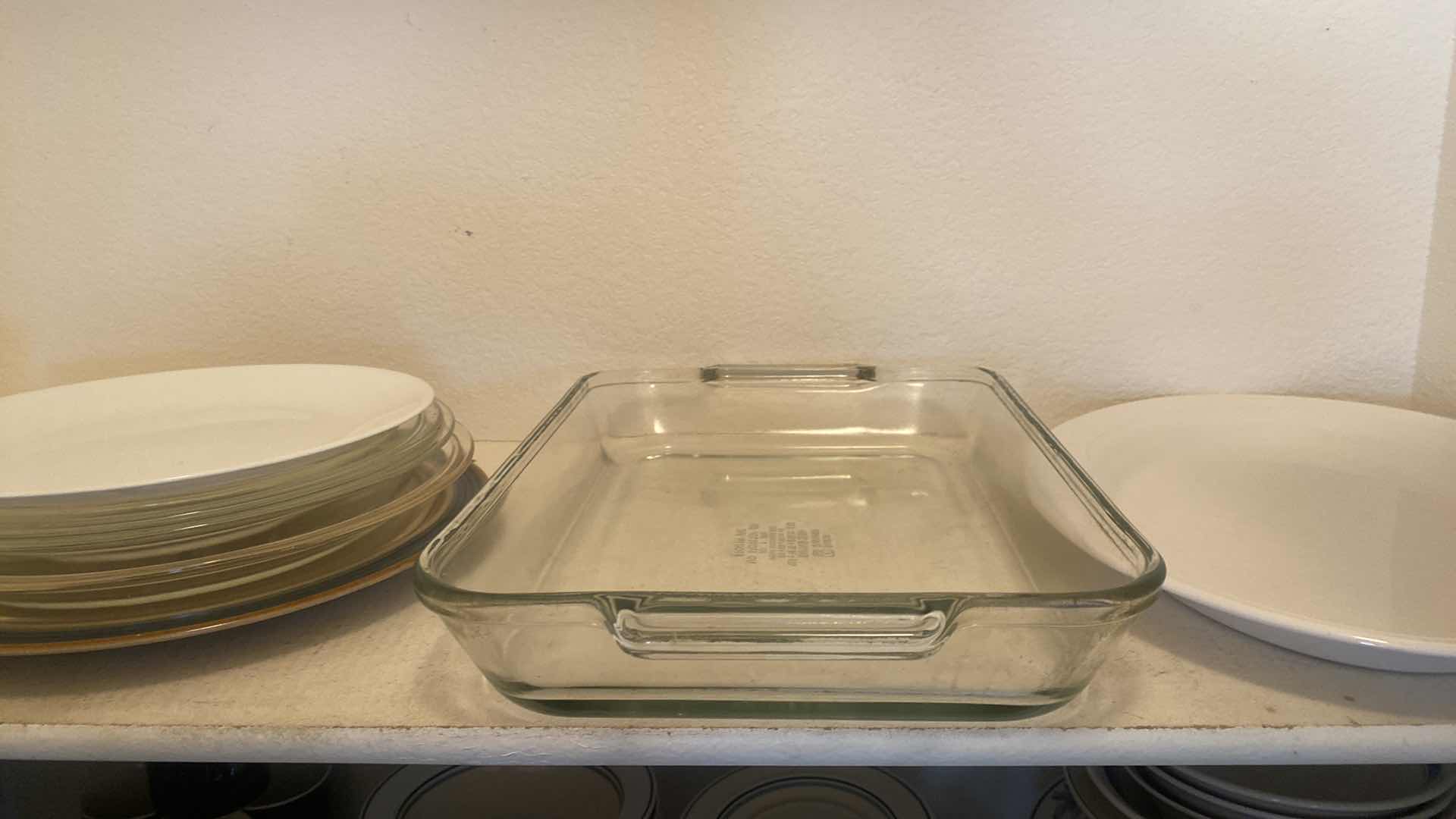 Photo 2 of TOP 2 SHELVES IN PANTRY - BAKING DISHES & DISHES