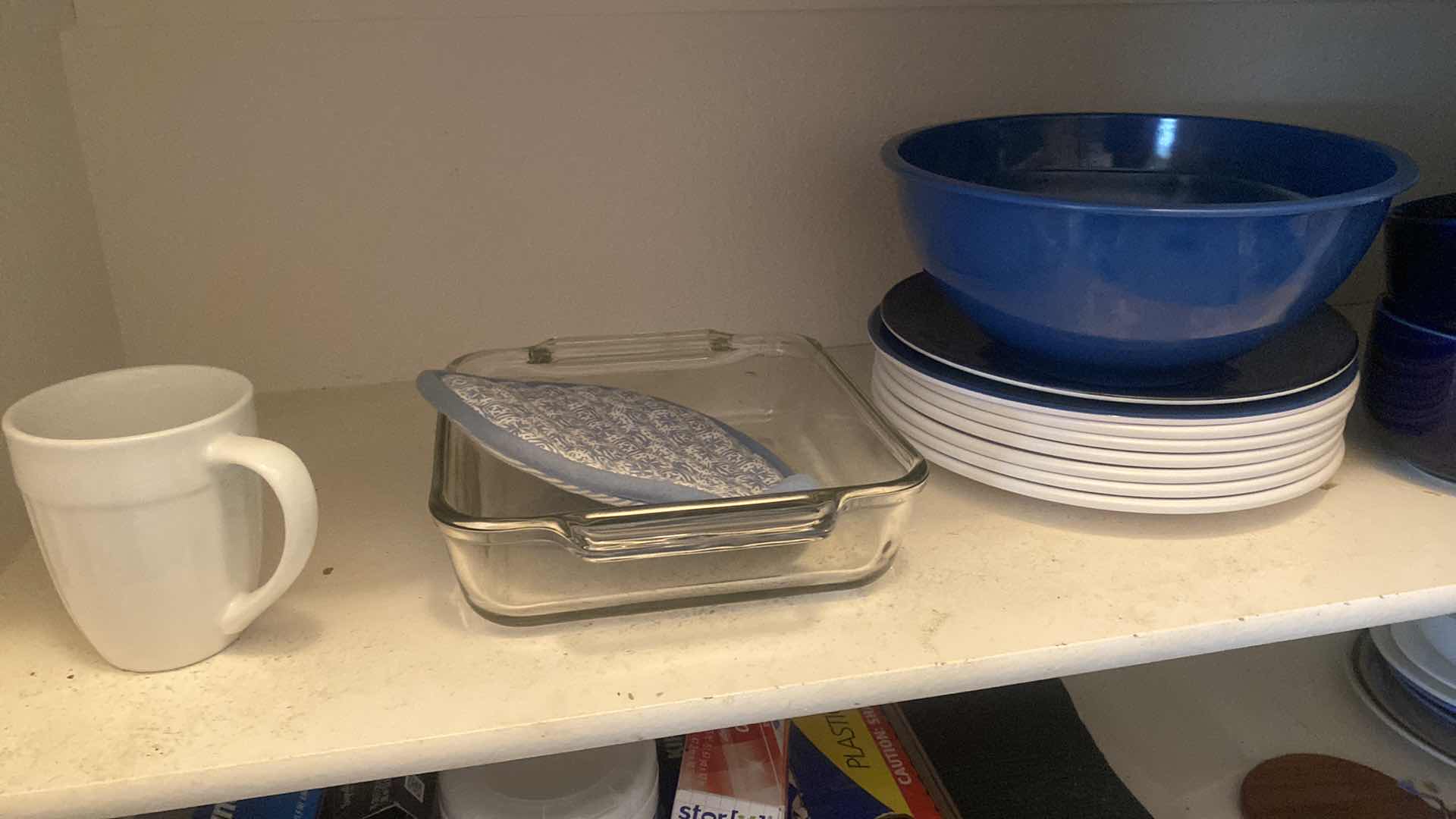 Photo 2 of BOTTOM 3 SHELVES IN PANTRY- WRAP DISHES