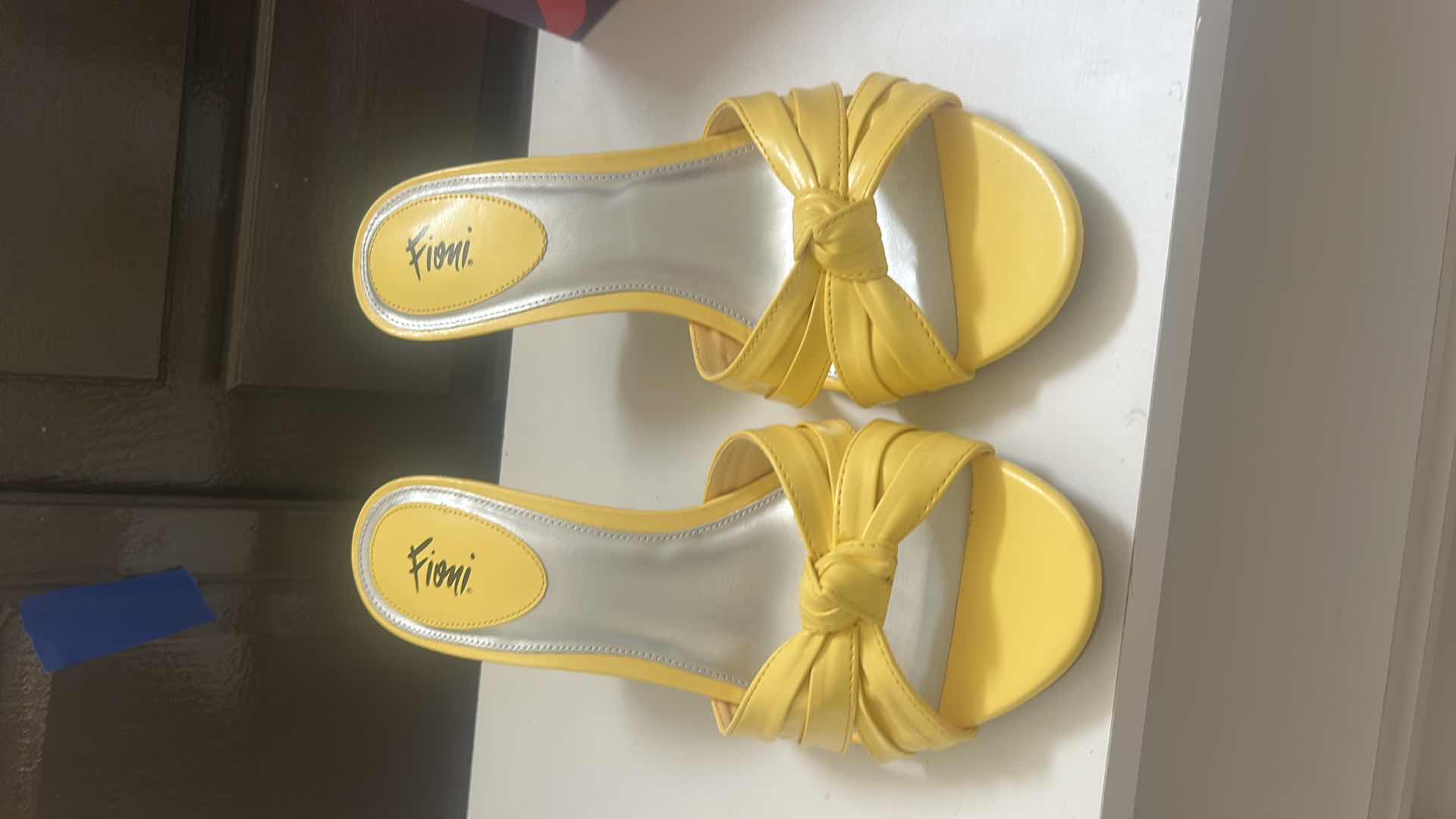 Photo 2 of WOMENS NEW FIONI YELLOW SLIP ON HEELS SIZE 8.5