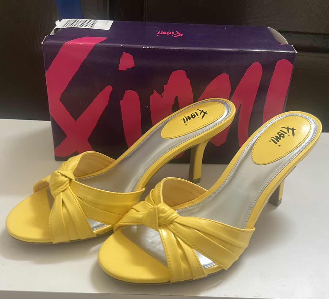 Photo 1 of WOMENS NEW FIONI YELLOW SLIP ON HEELS SIZE 8.5