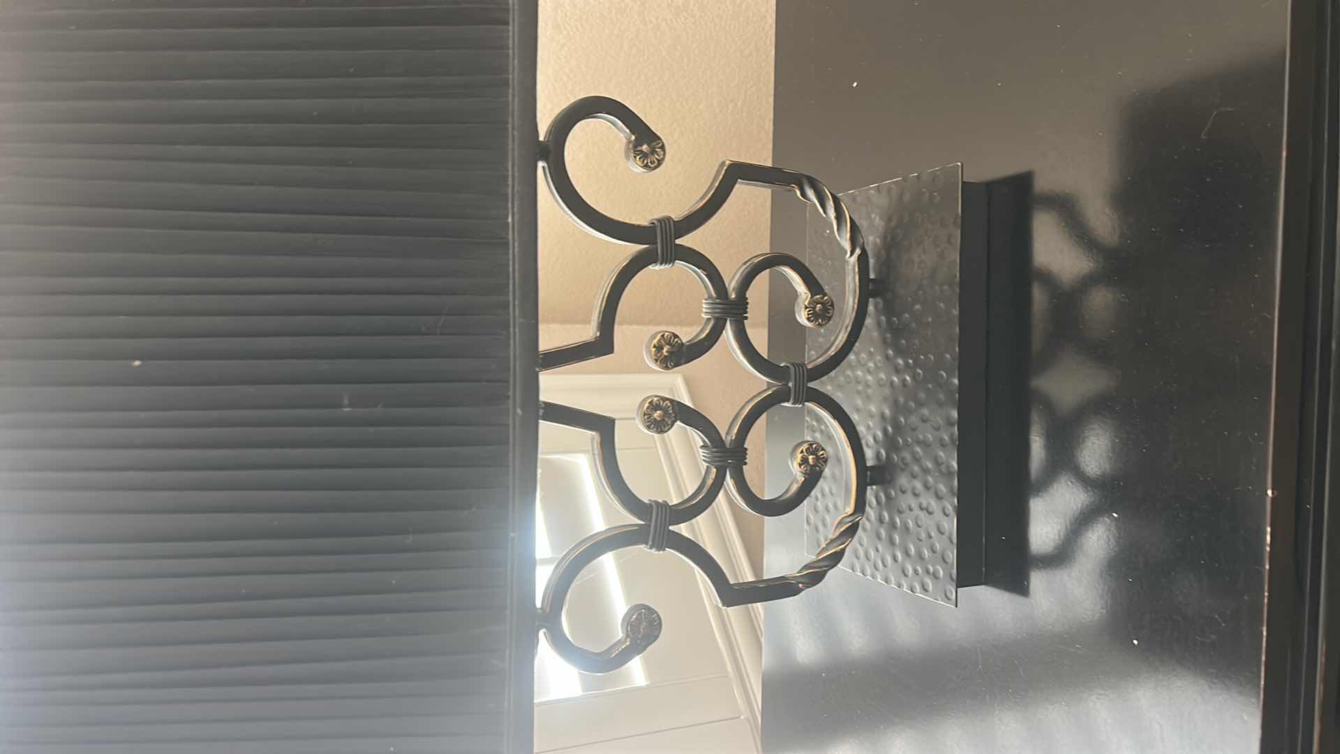 Photo 1 of WROUGHT IRON TABLE LAMP W PLEATED SHADE H27”